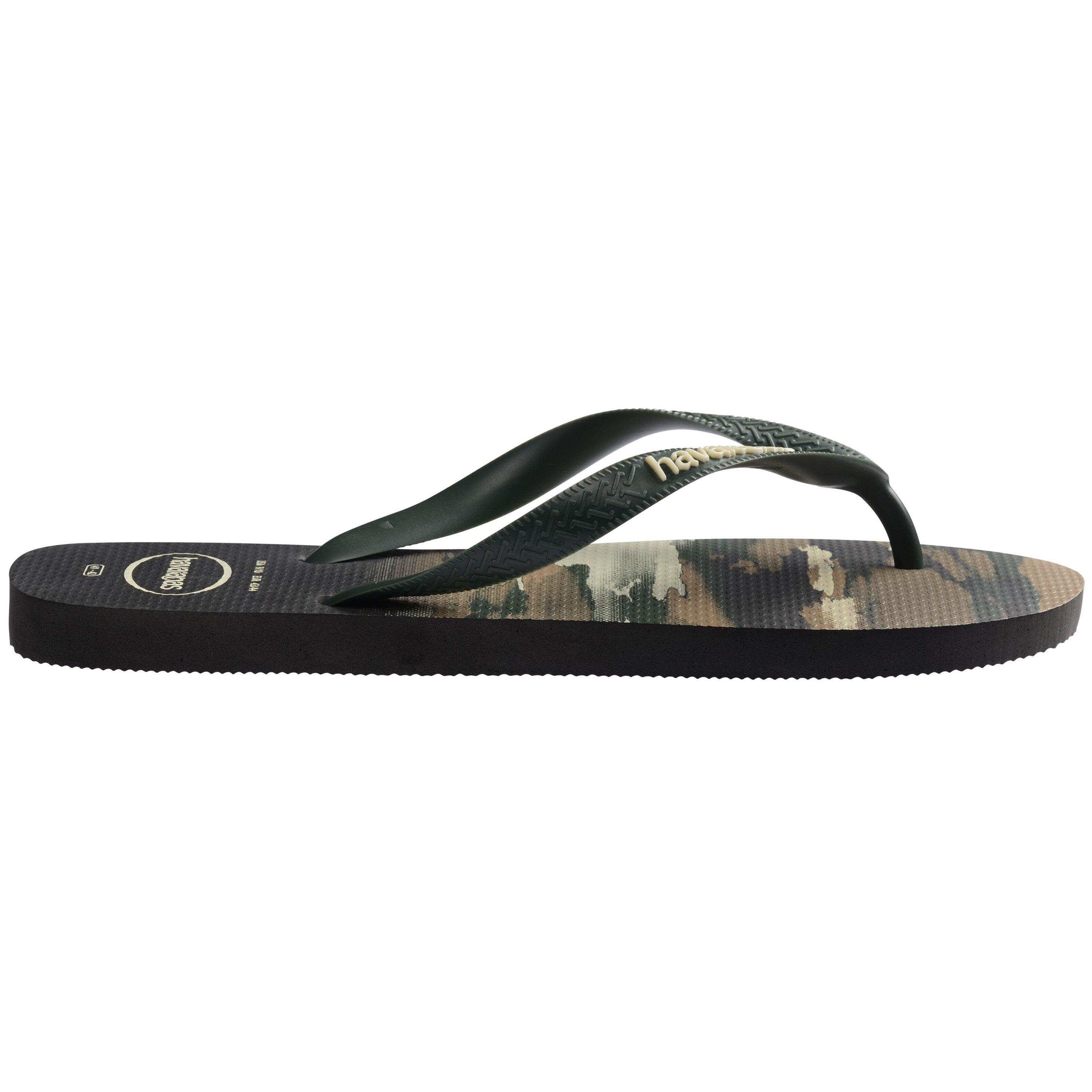 Black//Olive - Havaianas - Men's Top Camu Black Flip Flops - 3