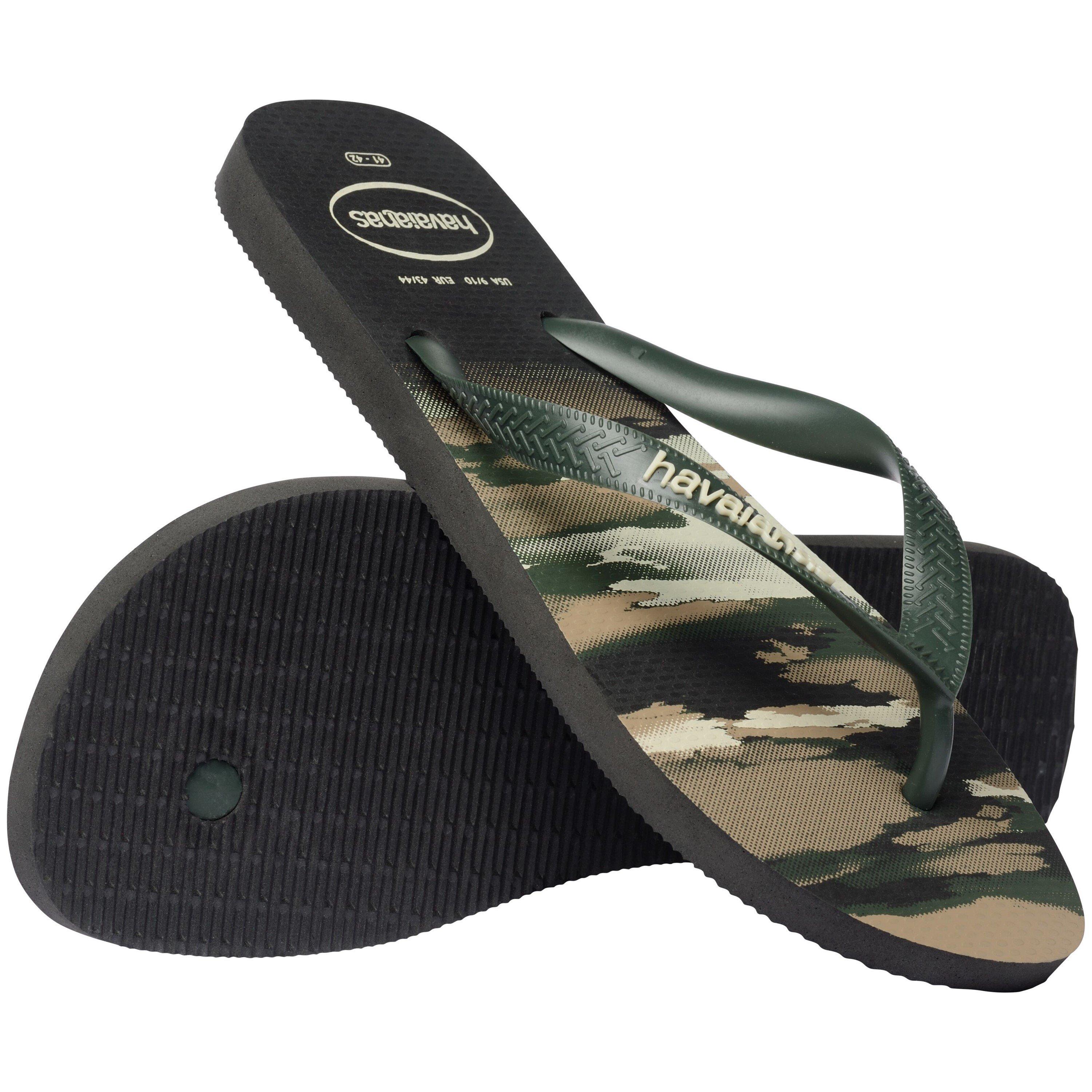 Black//Olive - Havaianas - Men's Top Camu Black Flip Flops - 4