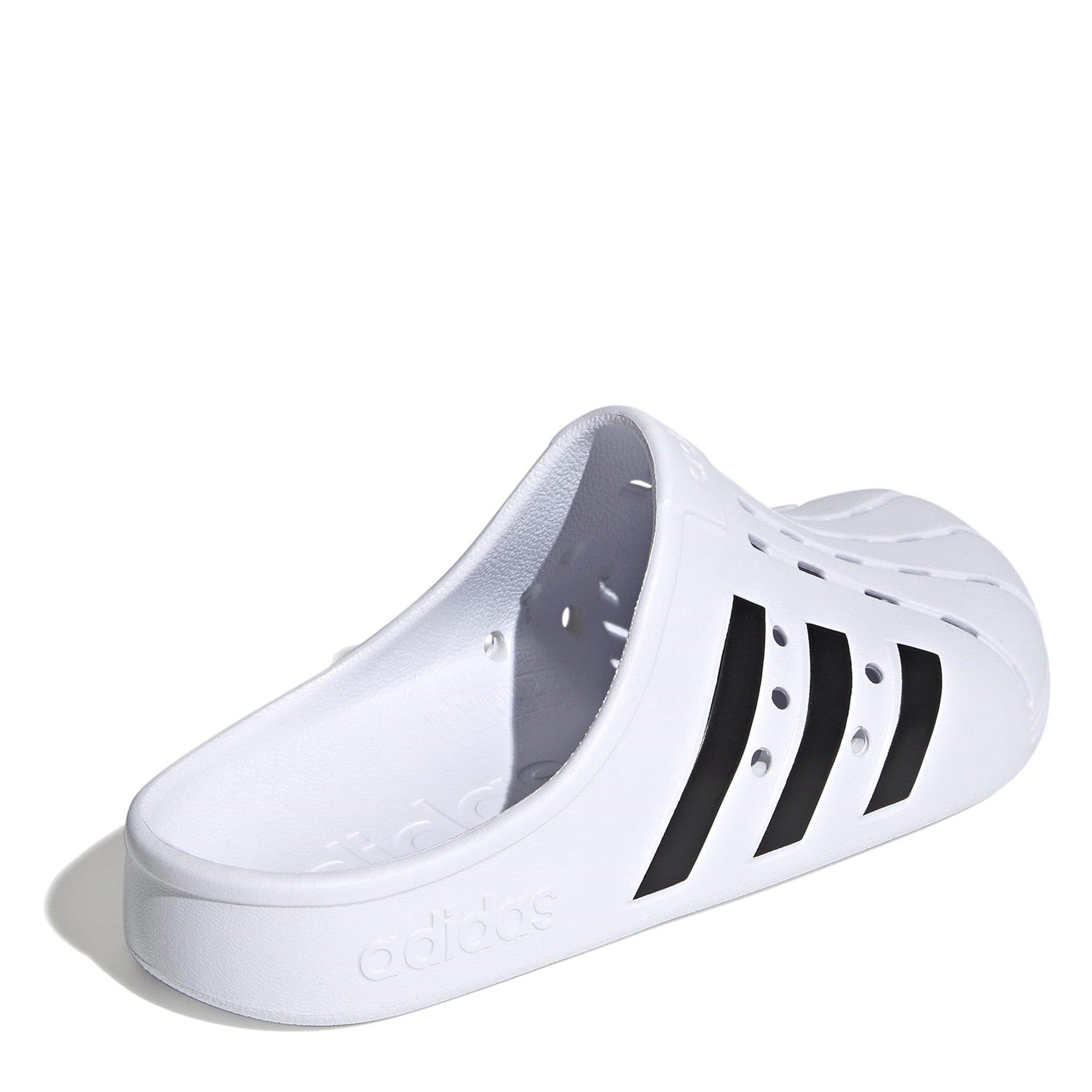 Whte/Blck/Whte - adidas - Adults Adilette Flat Sandals - 4