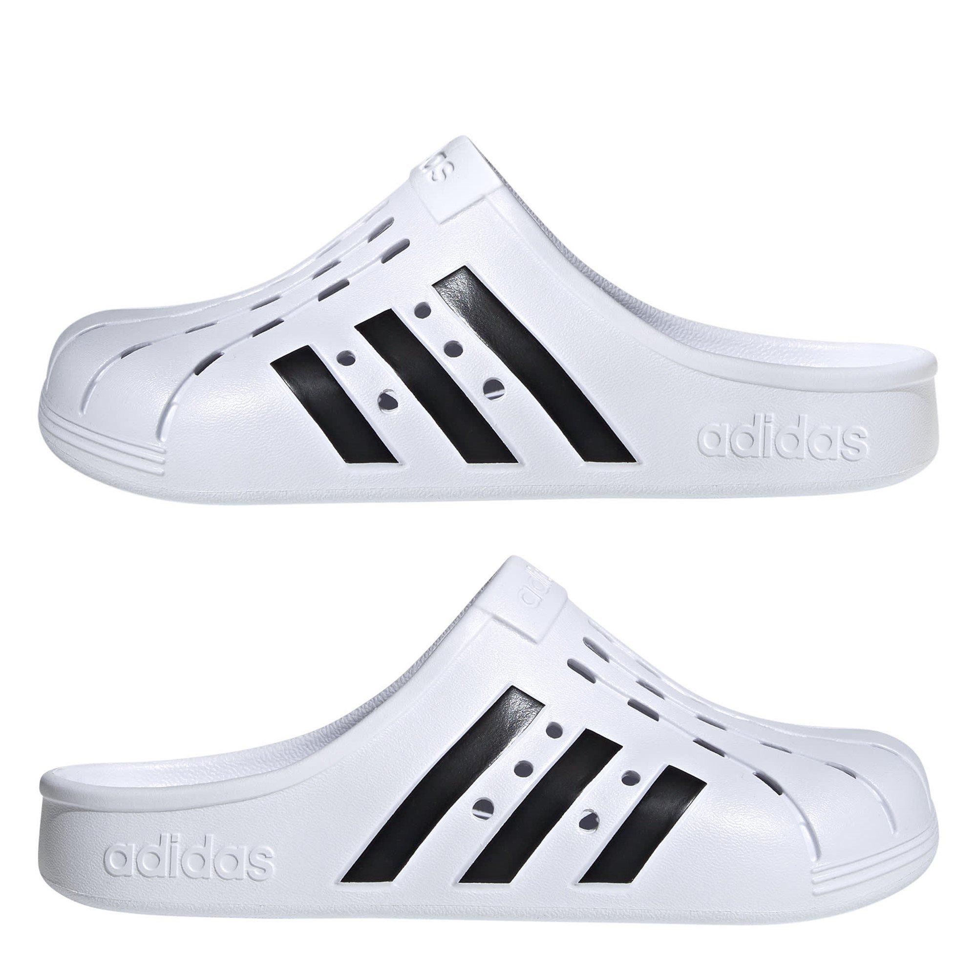 Whte/Blck/Whte - adidas - Adults Adilette Flat Sandals - 10