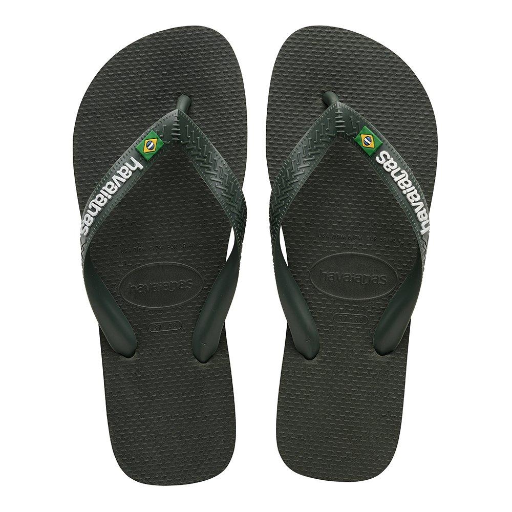 Havaianas  Olive Green Brasil Logo Flip Flops - 7.5/8 4142