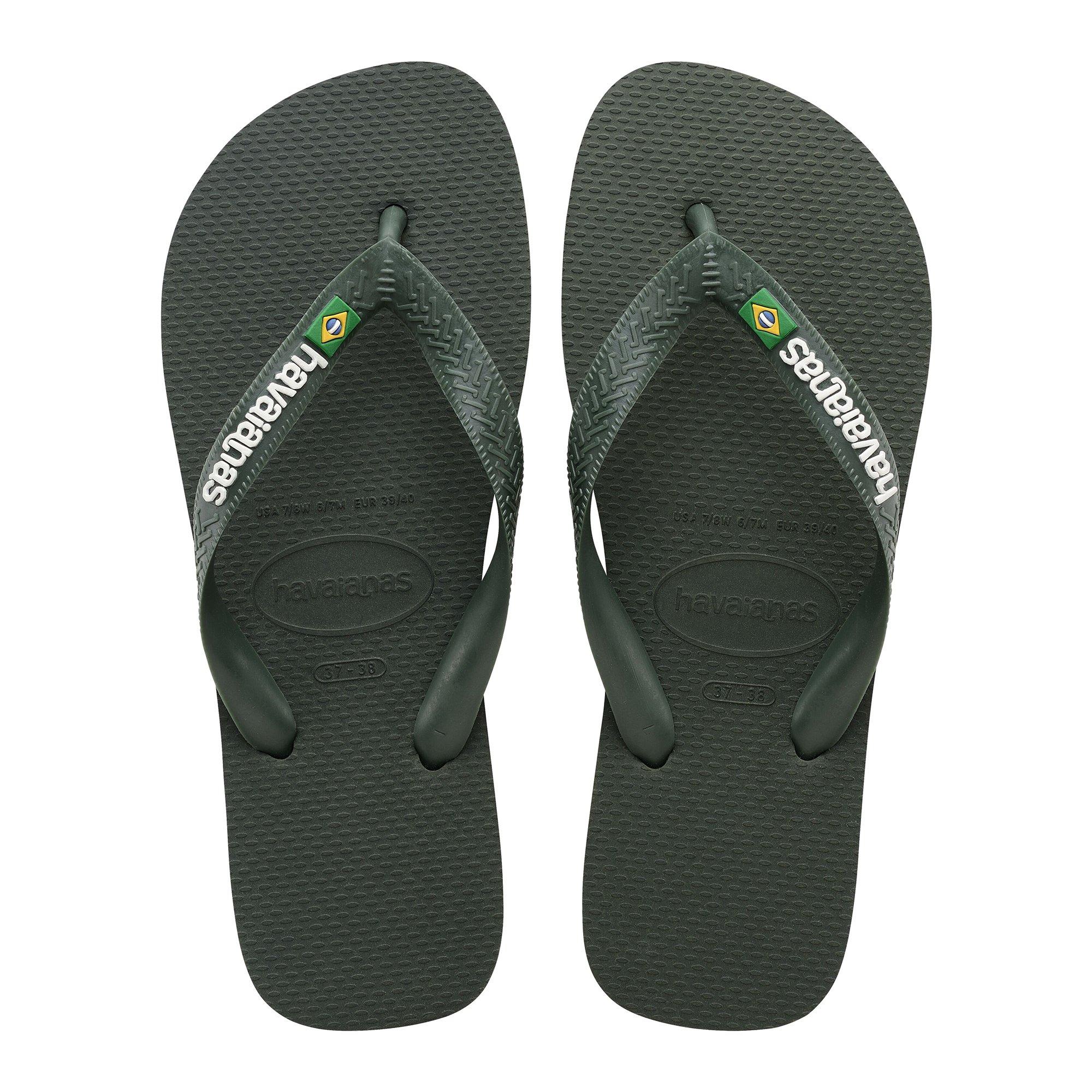 Havaianas  Brasil Logo Flip Flops - Olive - 8 (41/42)