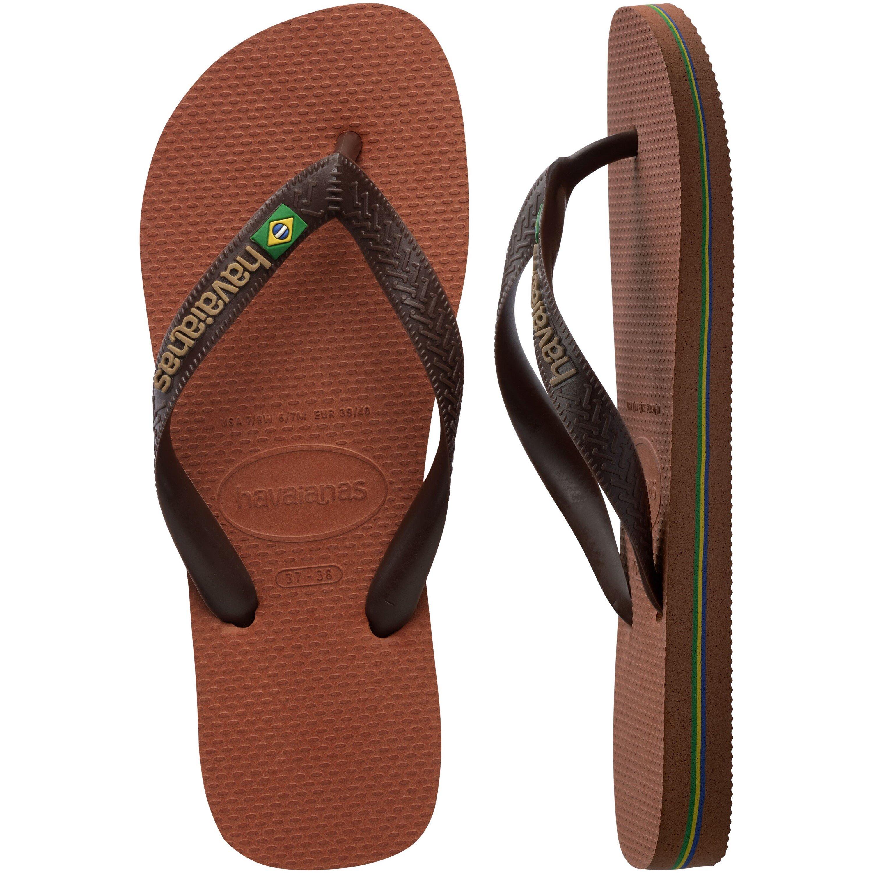Rust/Coffee - Havaianas - Brasil Logo Flip Flops - 5