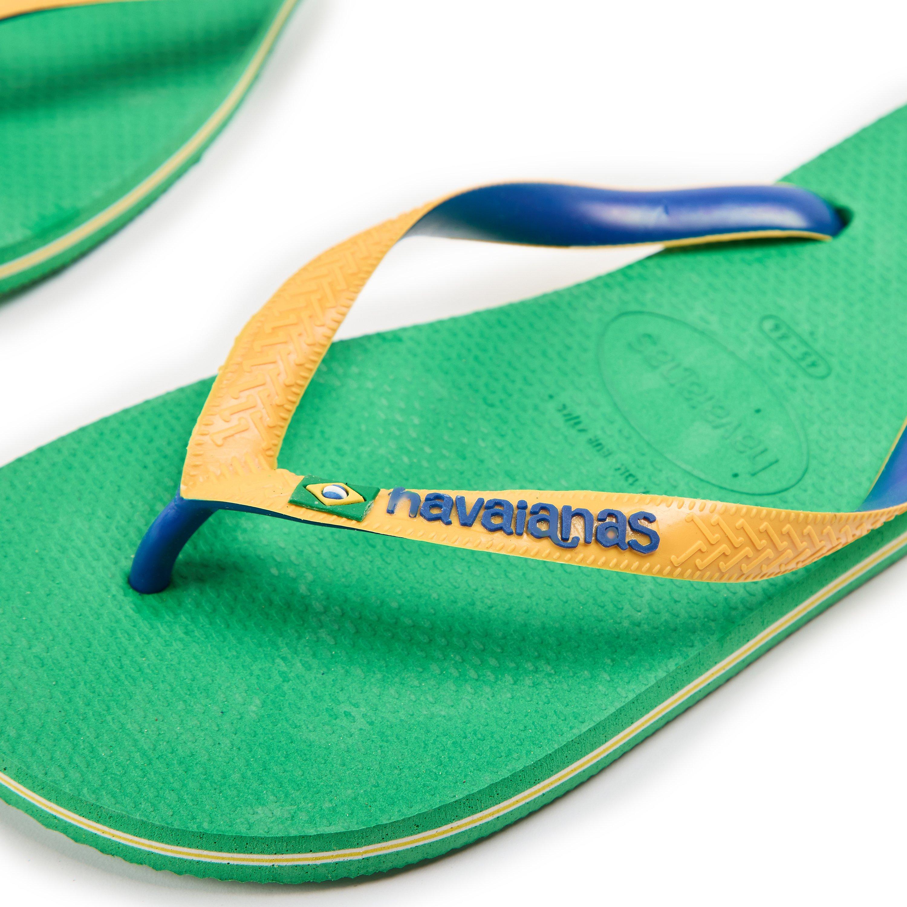 Leaf Green/Blue - Havaianas - Brasil Logo Flip Flops - 3