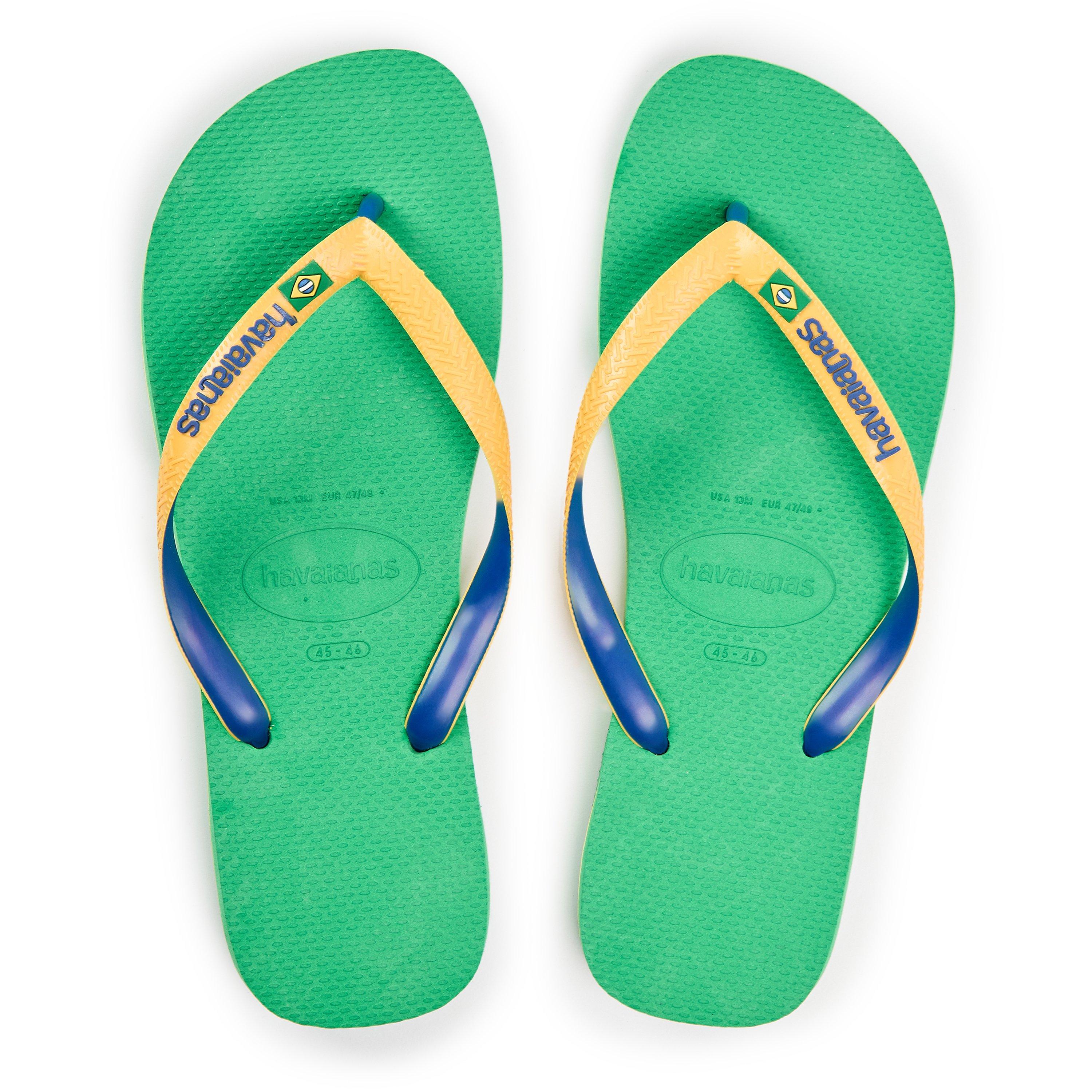 Leaf Green/Blue - Havaianas - Brasil Logo Flip Flops - 4