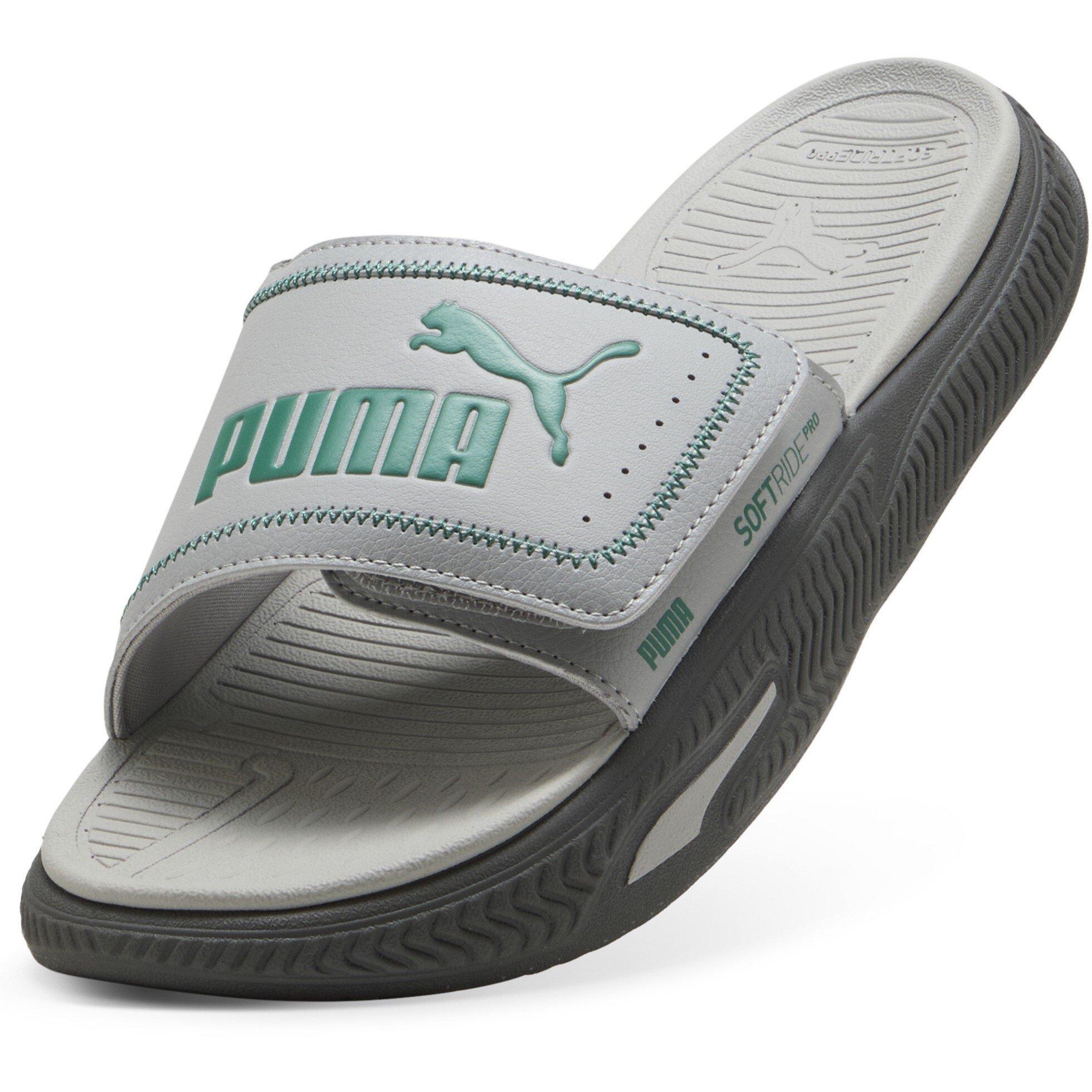 Gray-Green-Gray - Puma - Softride Sliders Mens - 6