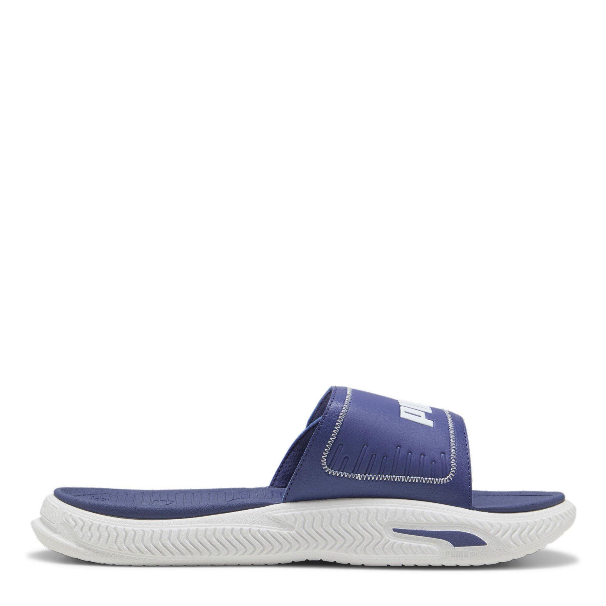 Blu Crystal/Wht - Puma - Softride Sliders Mens - 4