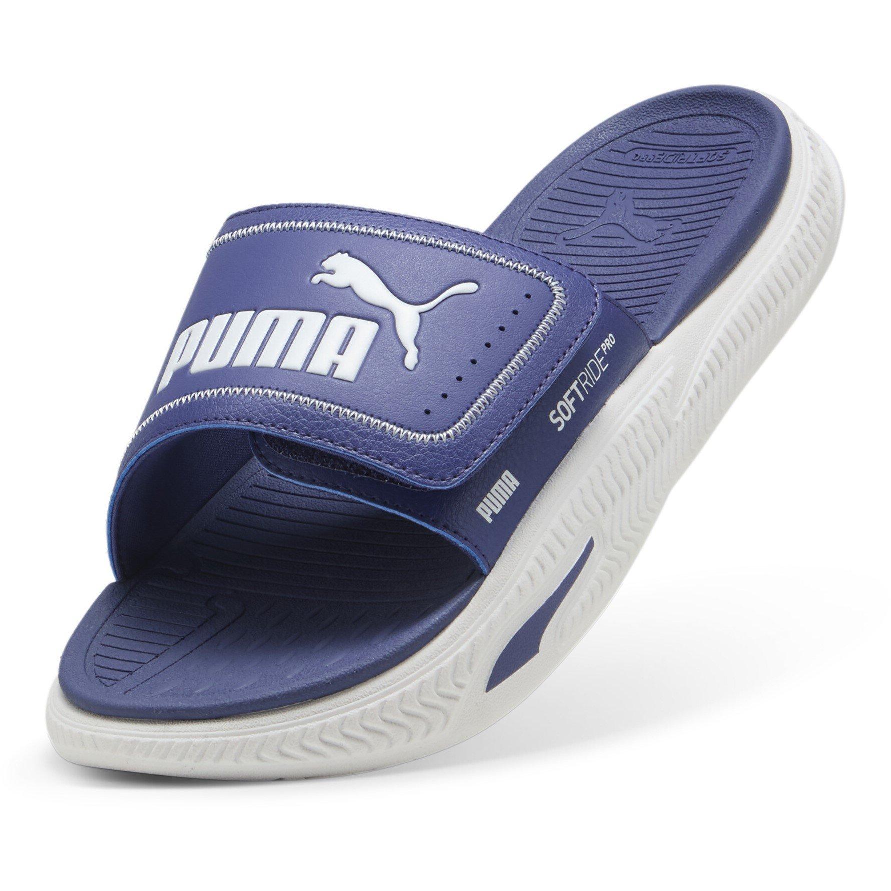 Blu Crystal/Wht - Puma - Softride Sliders Mens - 6