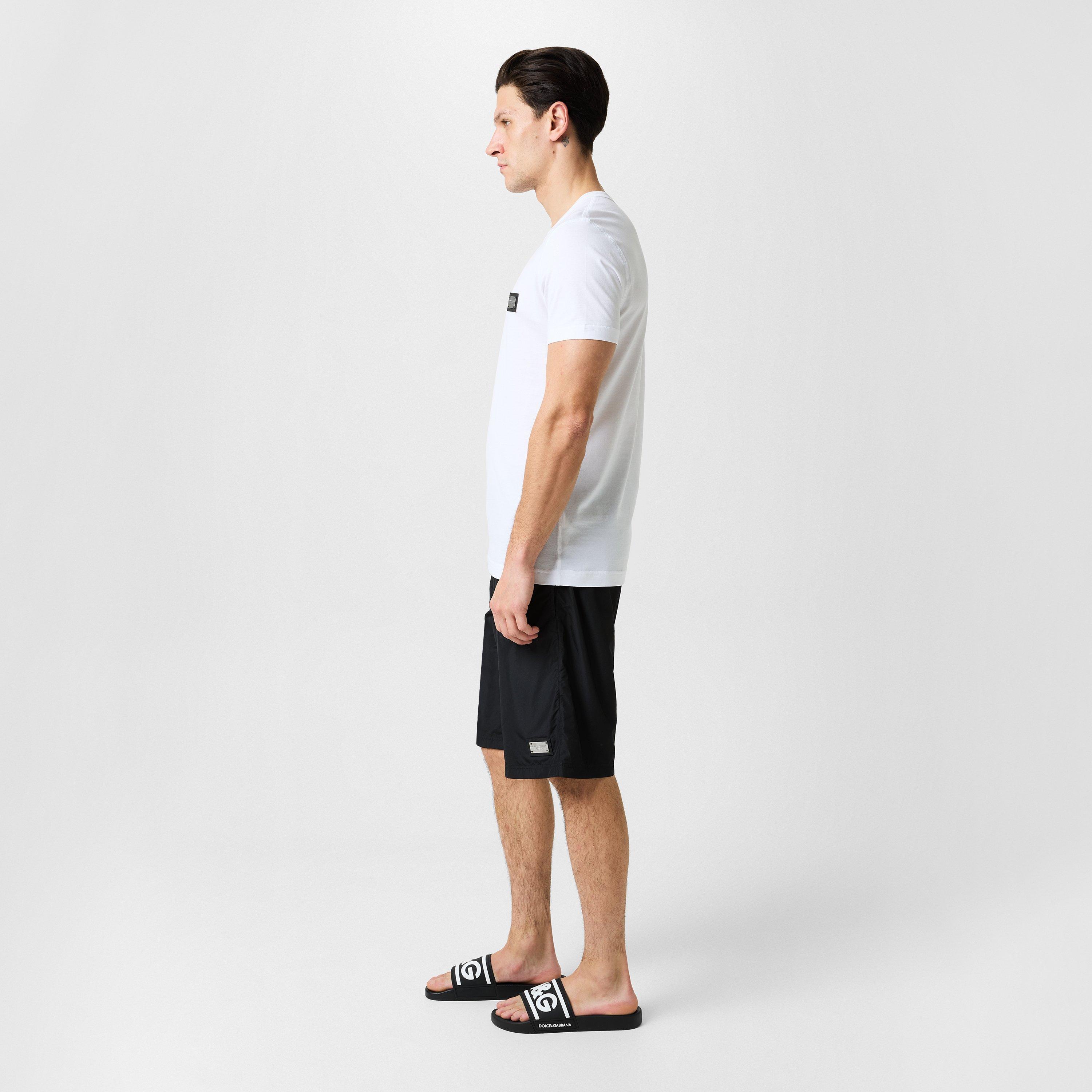 Black/White - Dolce and Gabbana - Men's Monogram Rubber Slides - 6