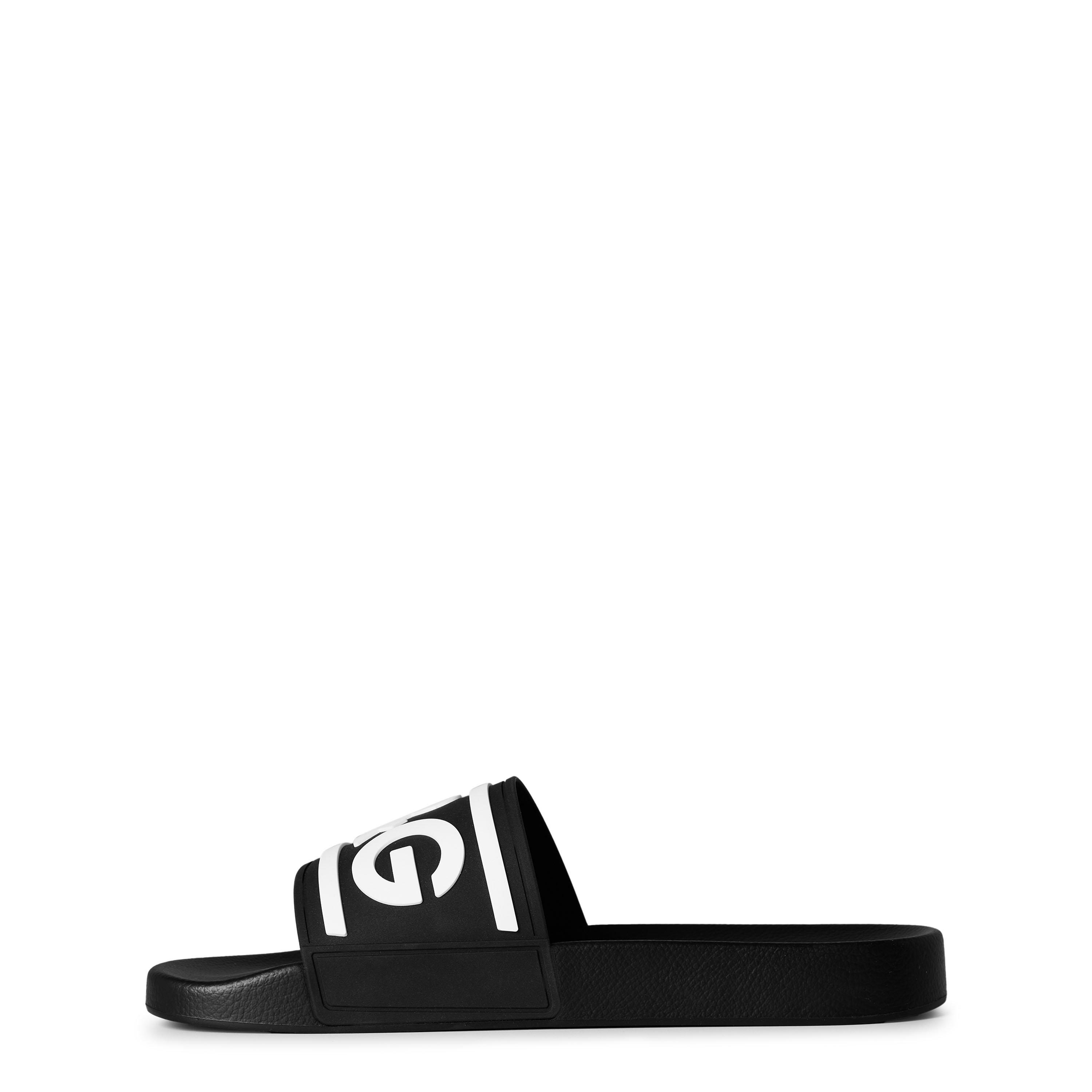 Black/White - Dolce and Gabbana - Men's Monogram Rubber Slides - 3