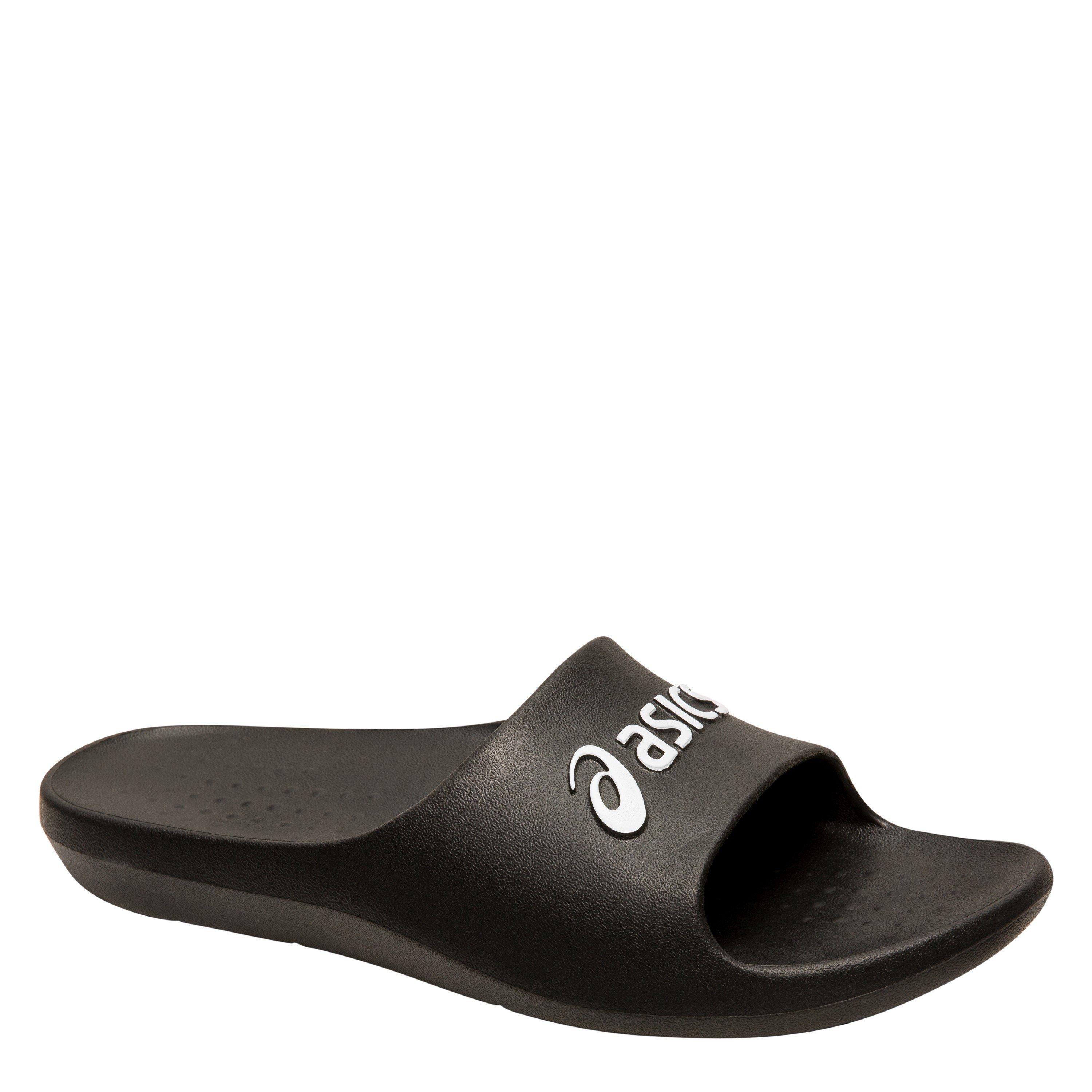 BLACK/WHITE - Asics - AS001 Unisex Adults Slide Sandals - 4