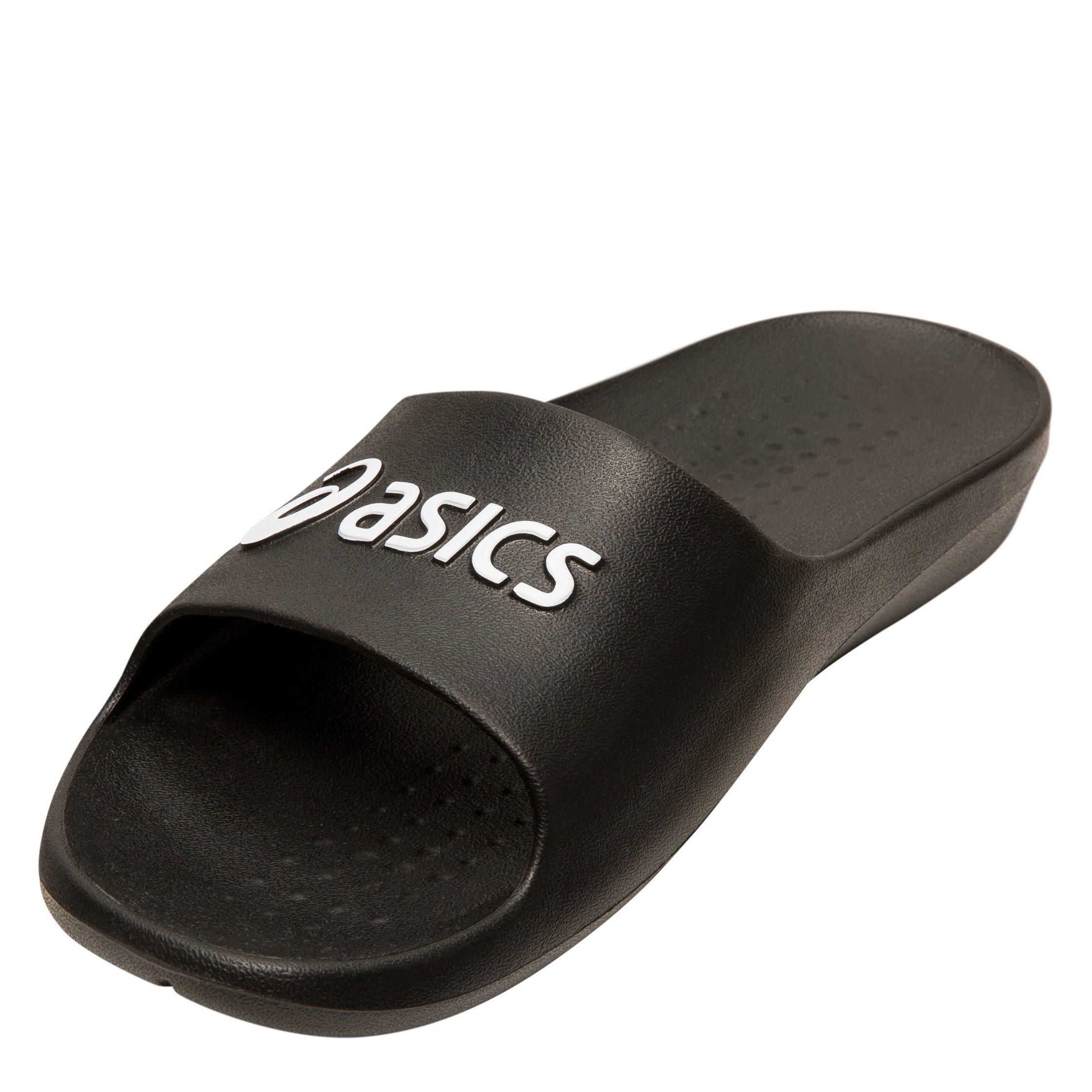 BLACK/WHITE - Asics - AS001 Unisex Adults Slide Sandals - 5