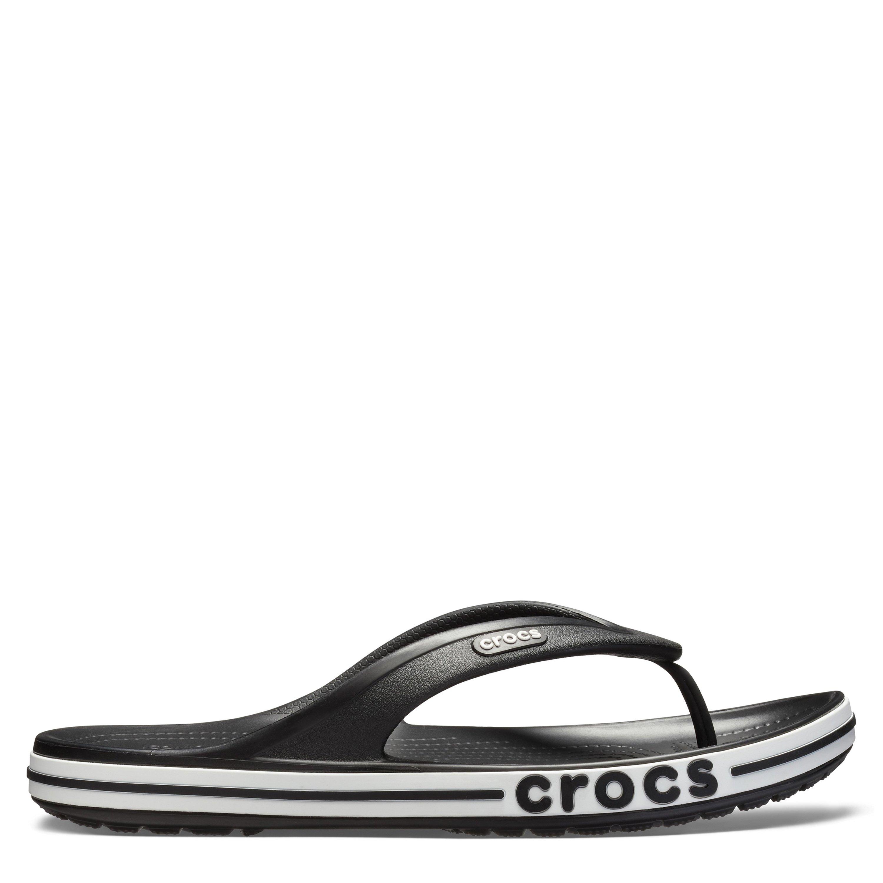 Crocs Men's Bayaband Flip Flop - Black/White - 12 (48-49)