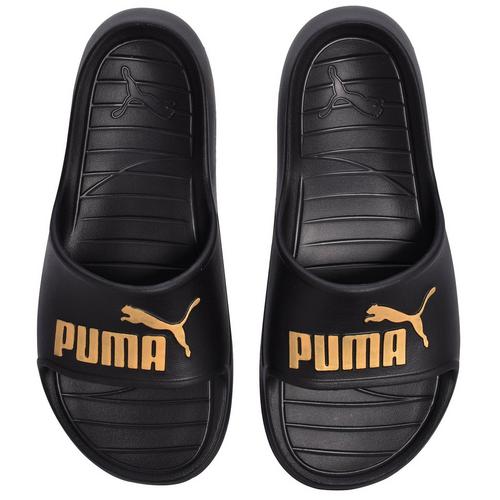 Black/Gold - Puma - Divecat V2 Mens Slide Sandals - 1