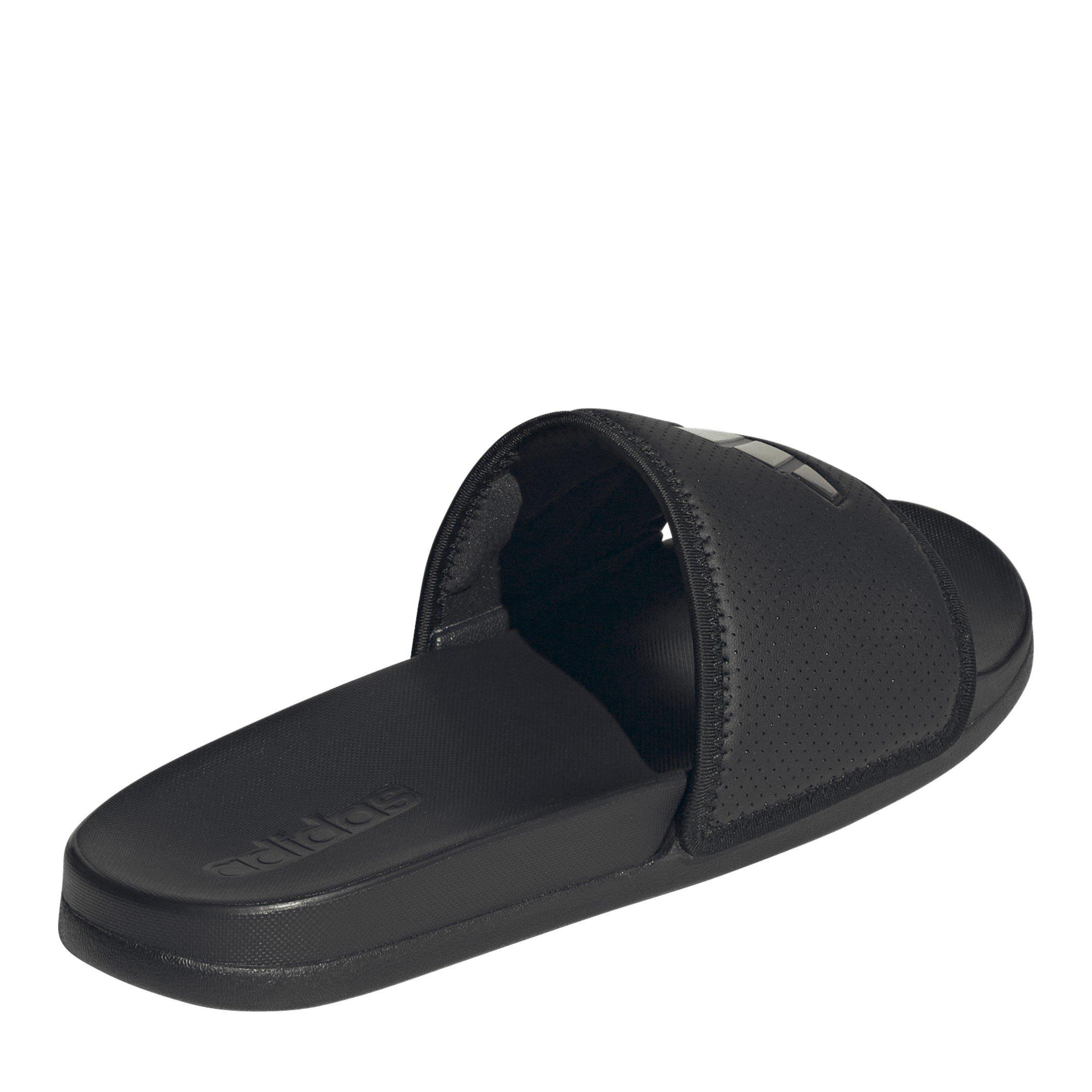 CBlack/Goldmt - adidas - Adilette Comfort Mens Slide Sandals - 4