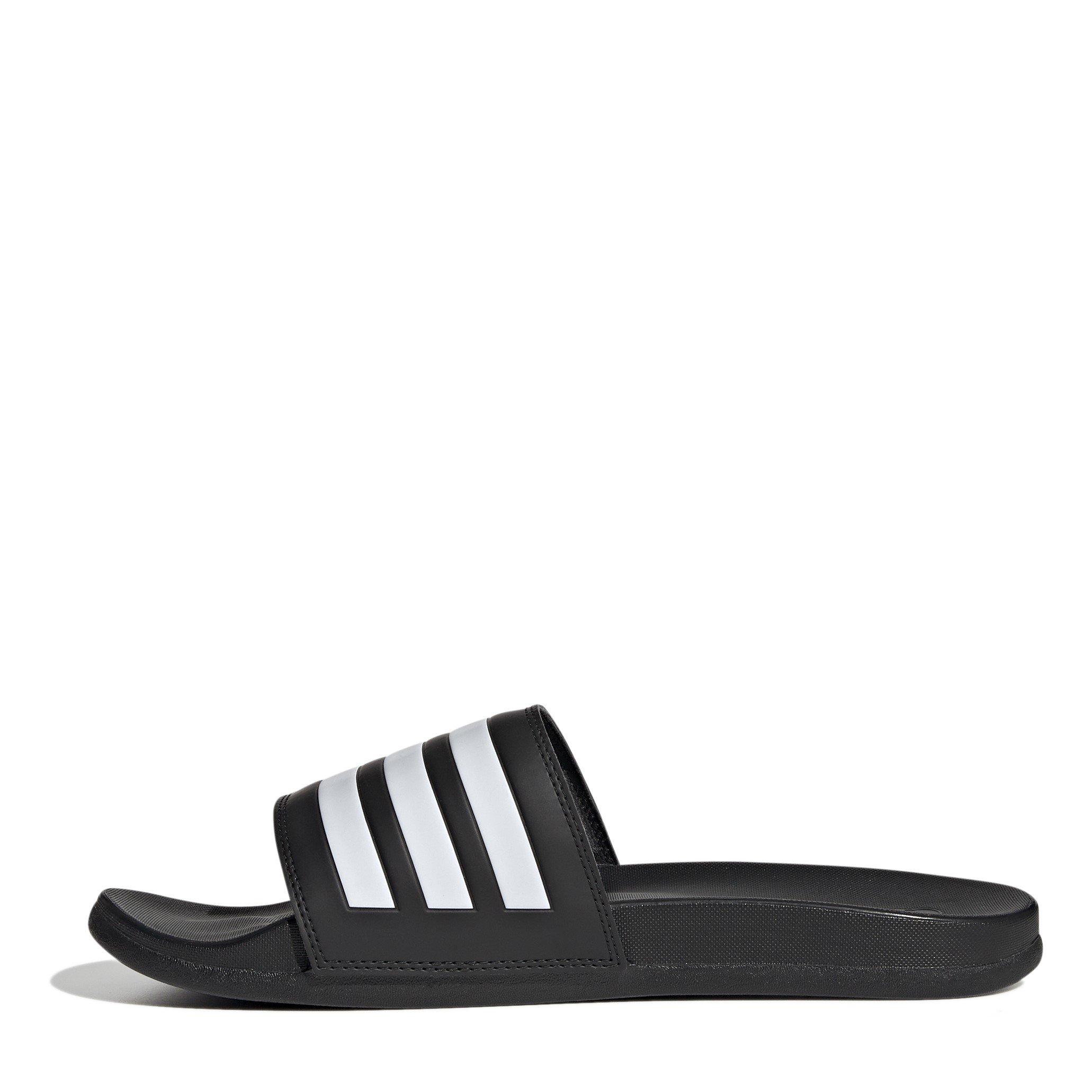 CBlk/Wht/CBlk - adidas - Adilette Comfort Mens Slide Sandals - 2