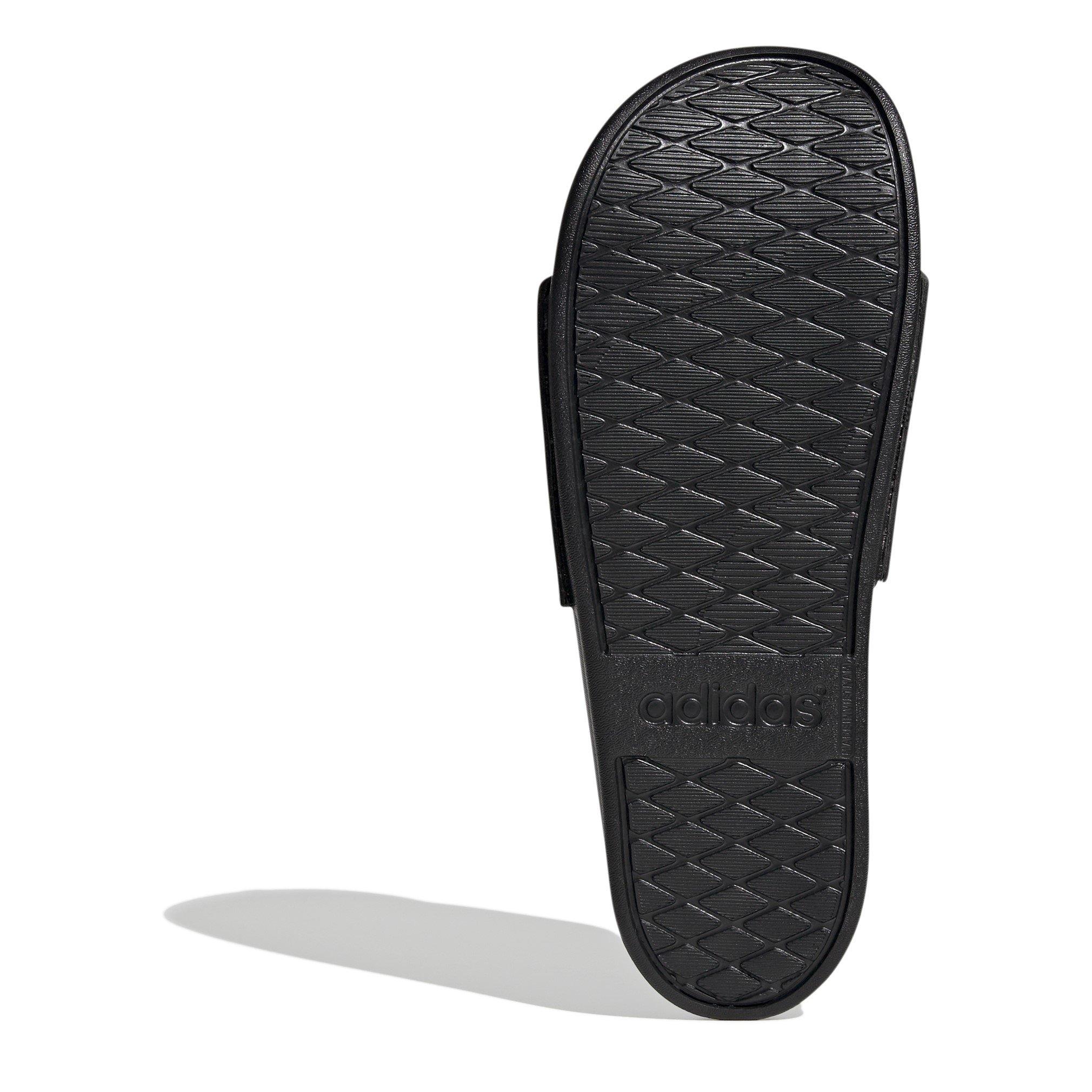 CBlk/Wht/CBlk - adidas - Adilette Comfort Mens Slide Sandals - 6