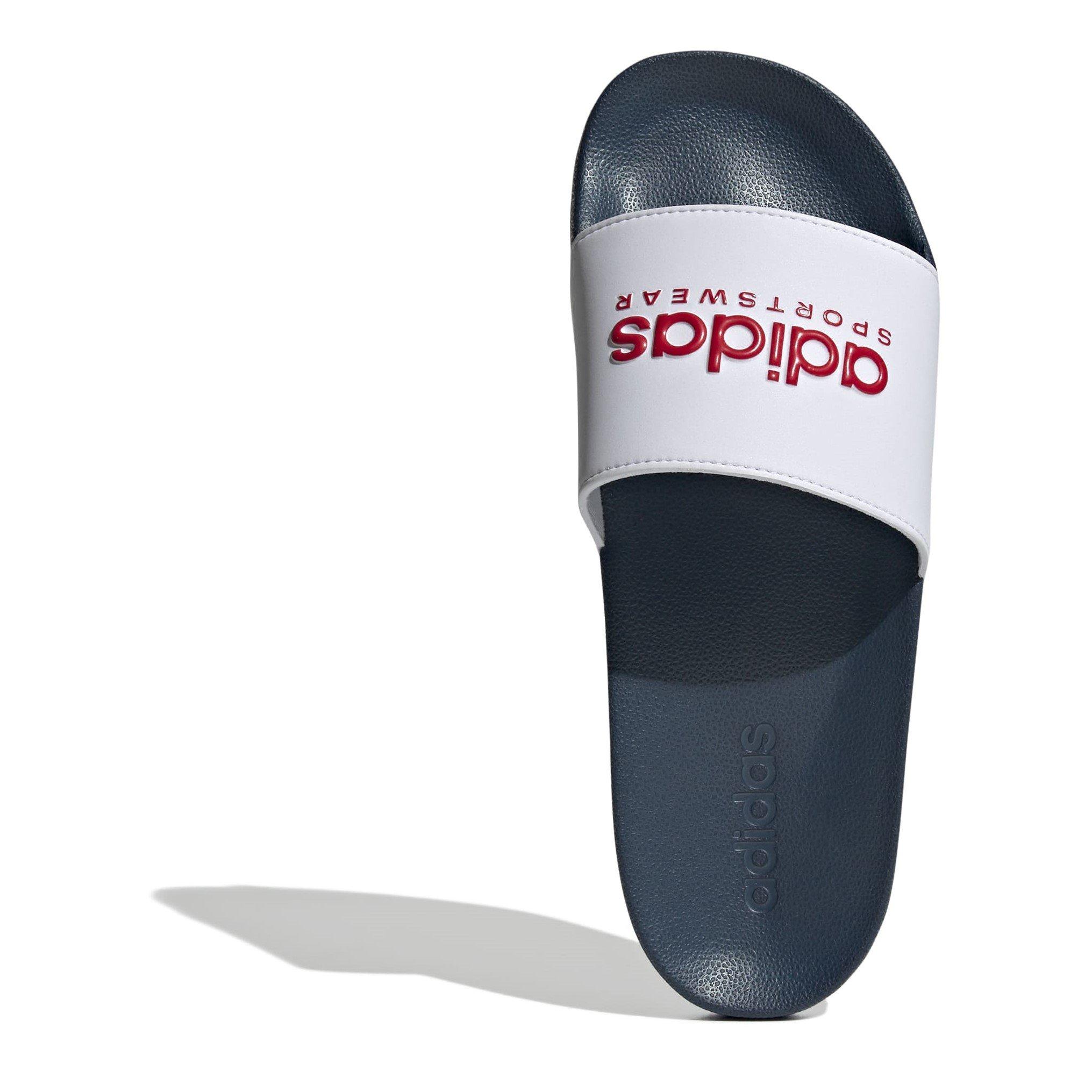 Wht/Red/Navy - adidas - Adilette Shower Slides Adults - 5
