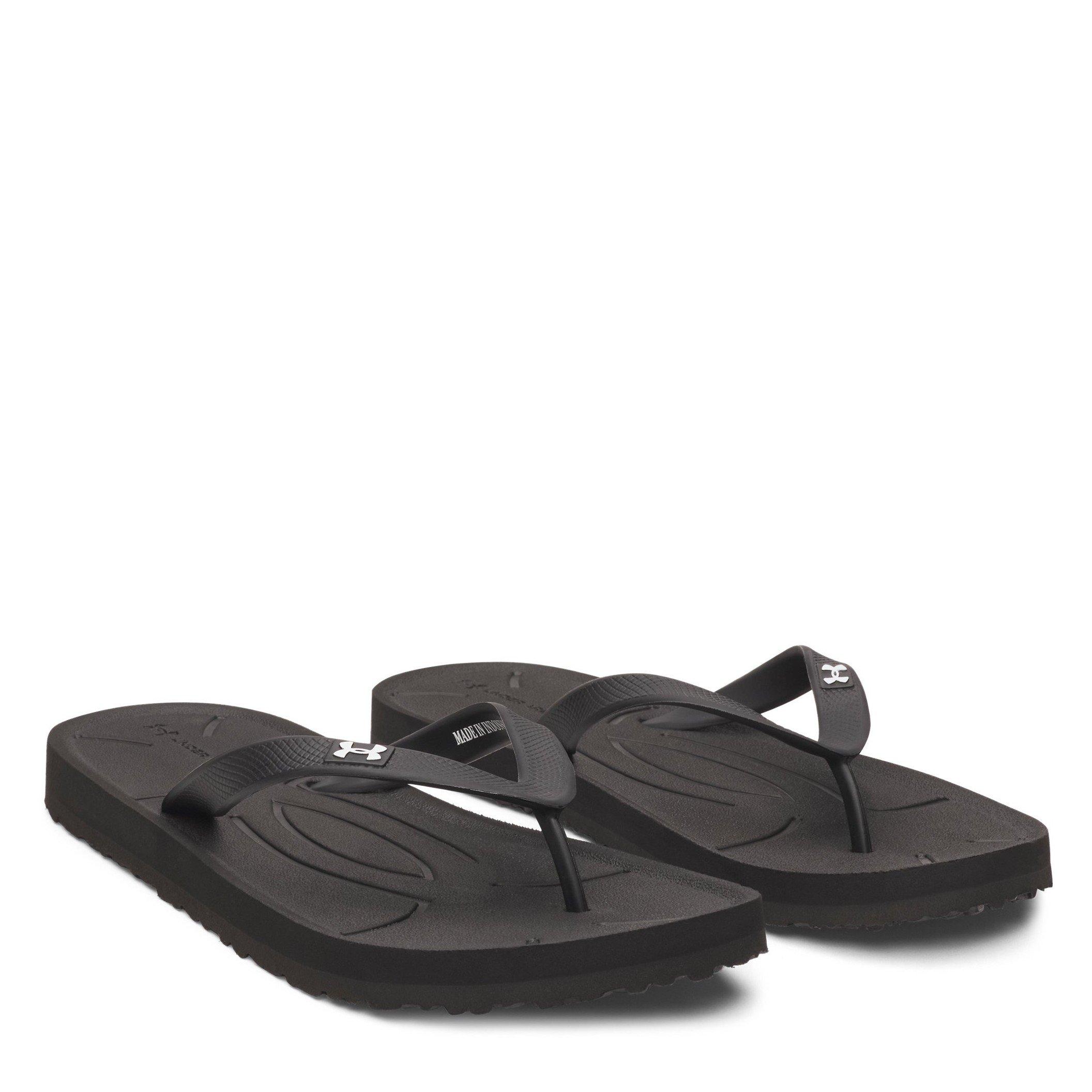 Black/Blk/White - Under Armour - Men's Sarasota Flip Flops - 5