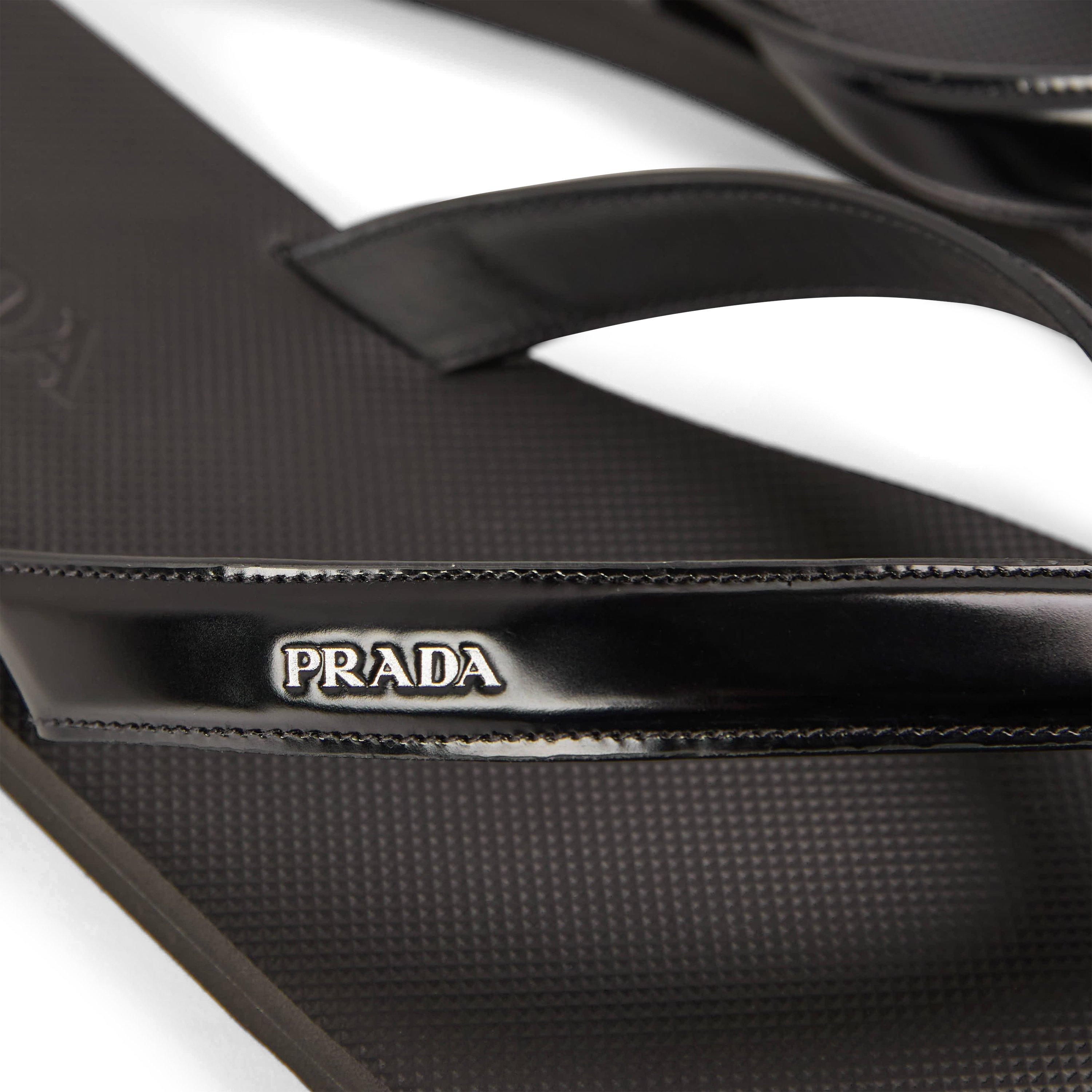 Black - Prada - Prada Logo Flip Flop Sn62 - 3
