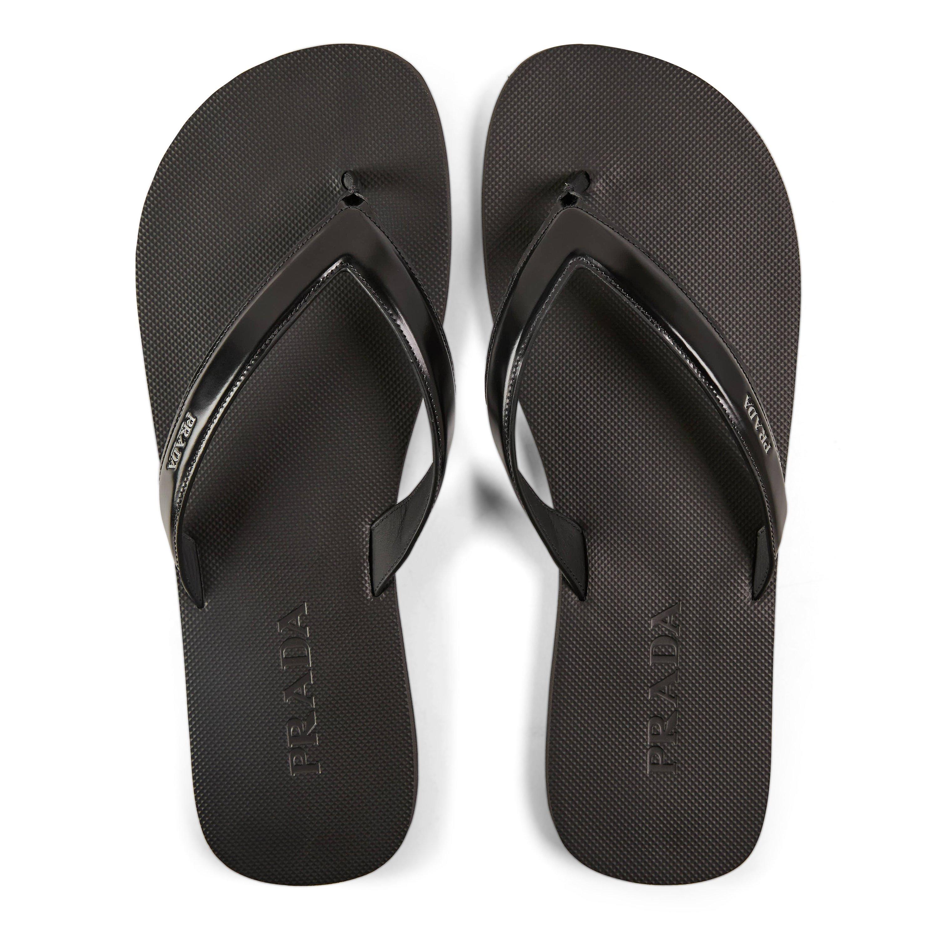 Black - Prada - Prada Logo Flip Flop Sn62 - 4