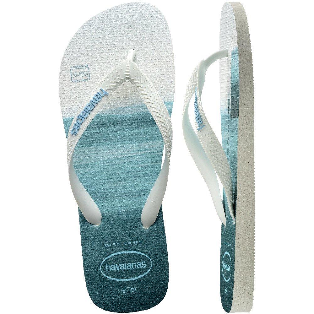 White/Blue - Havaianas - Surfer Flip Flops - 5