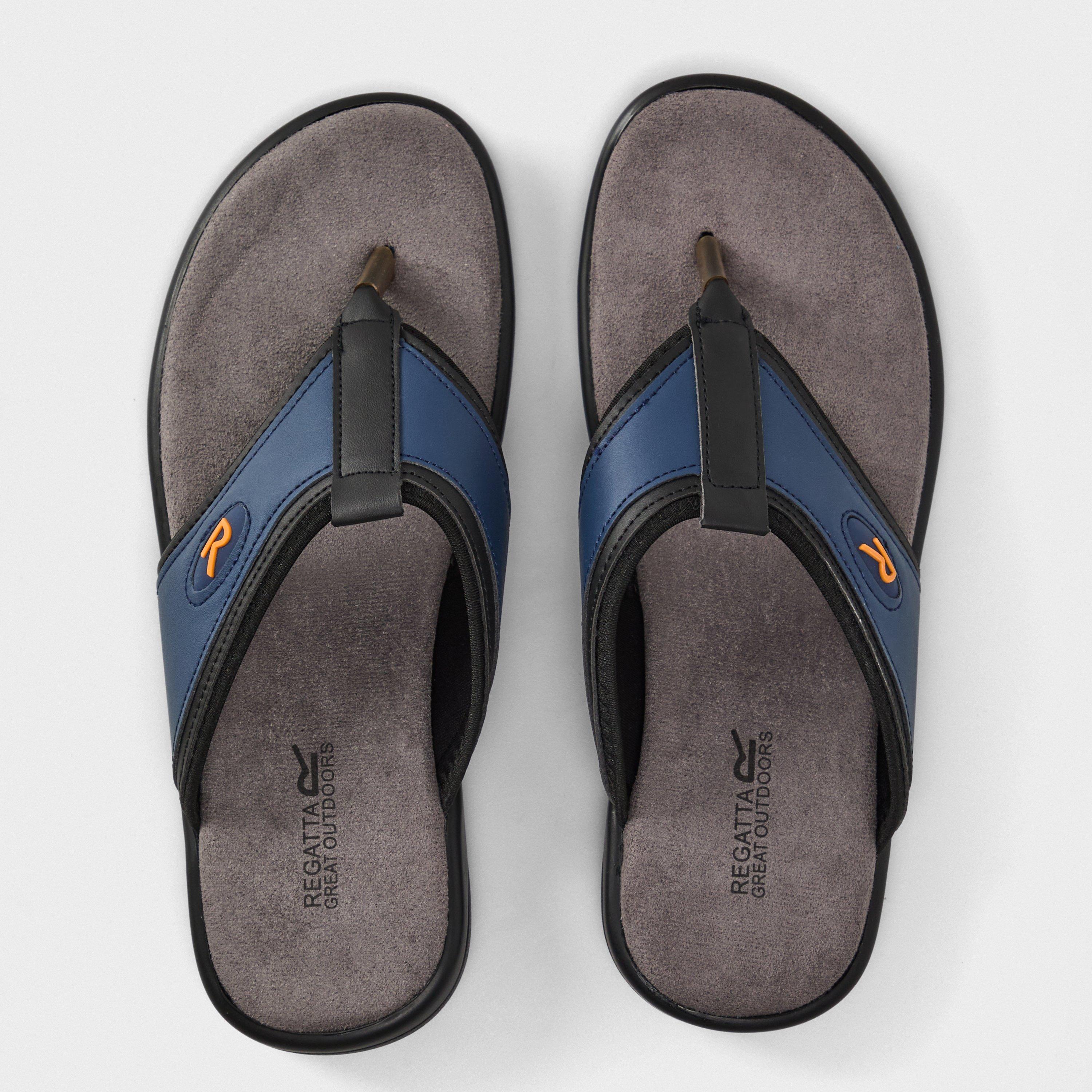 Navy/Grey - Regatta - Travis Flat Sandal - 4