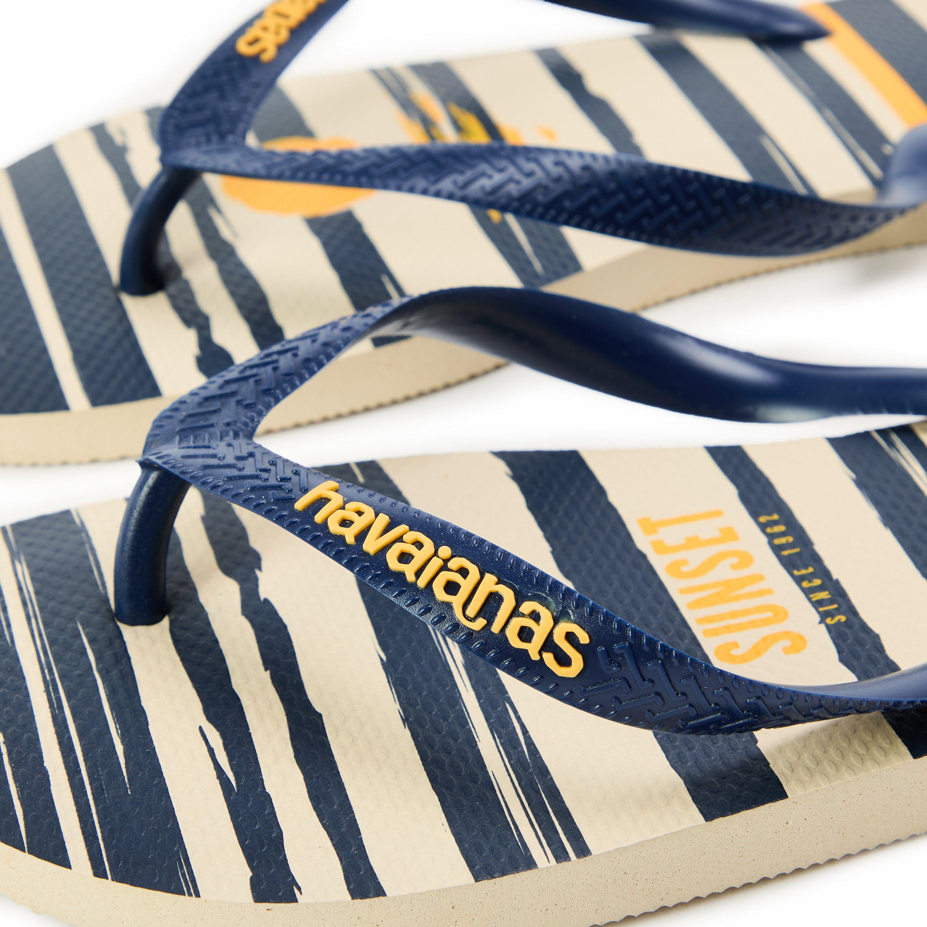 Beige/Navy - Havaianas - Men's Top Nautical Flip Flops - 3