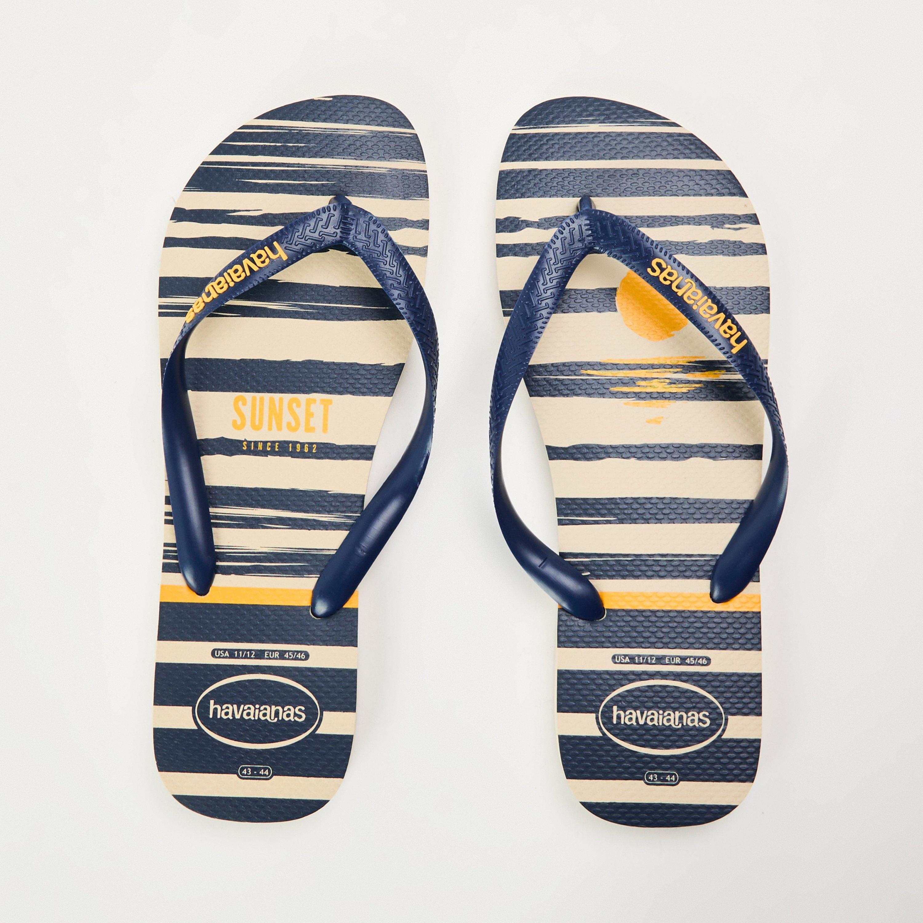 Beige/Navy - Havaianas - Hav. Top Nautical Navy Blue/White/N Flip Flops Mens - 3