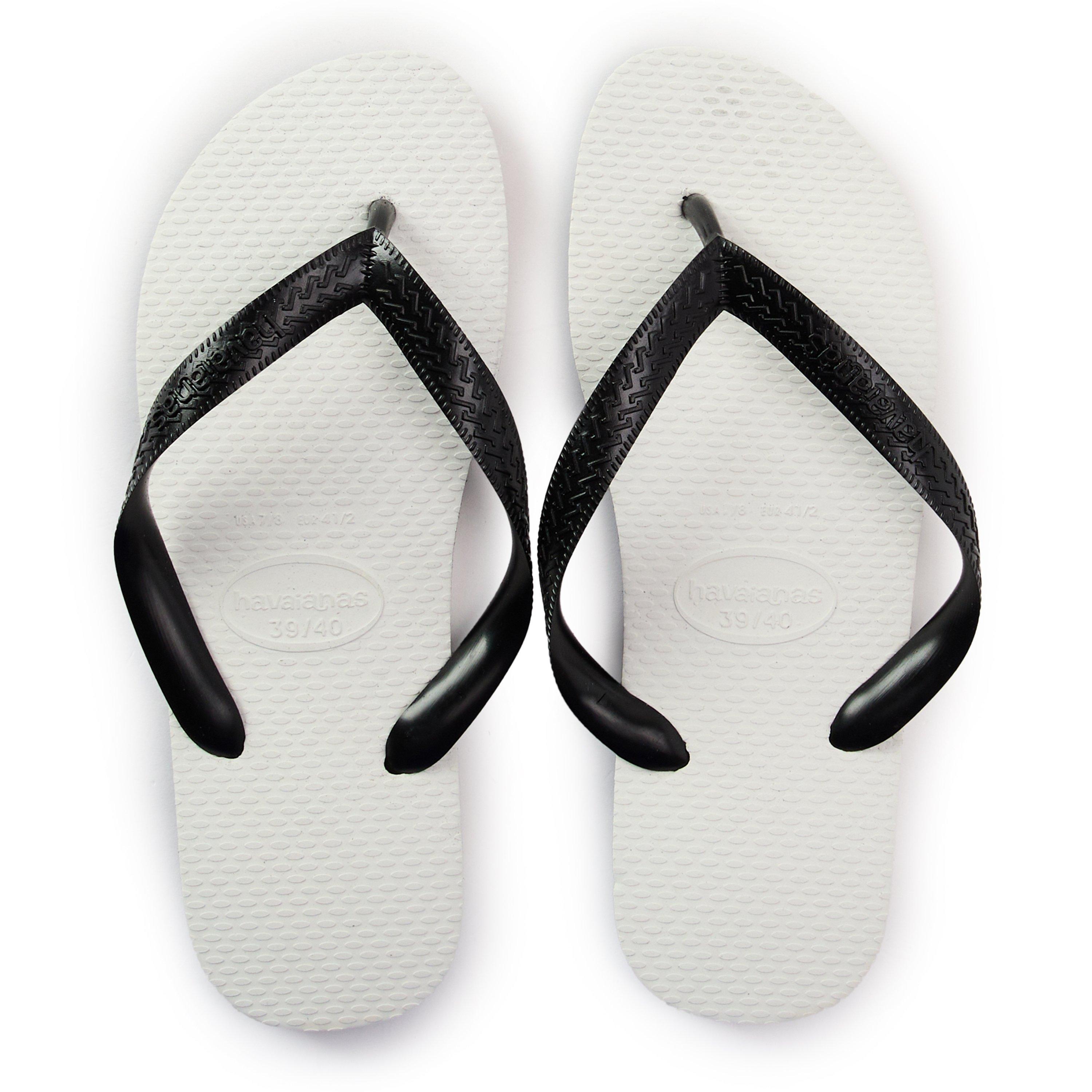 Black/White - Havaianas - Hav. Tradicional Black 39/40 Flip Flops Unisex Adults - 4