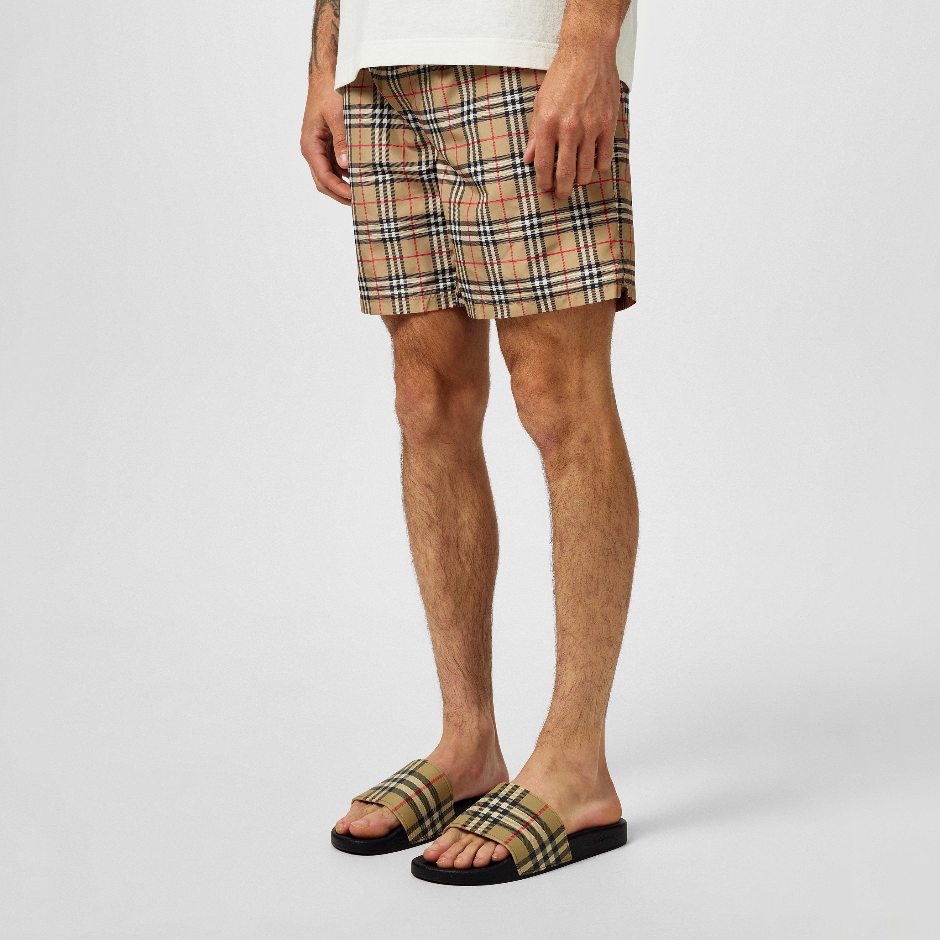 Archive Beige - Burberry - Men's Check Furley Logo Sliders - 2