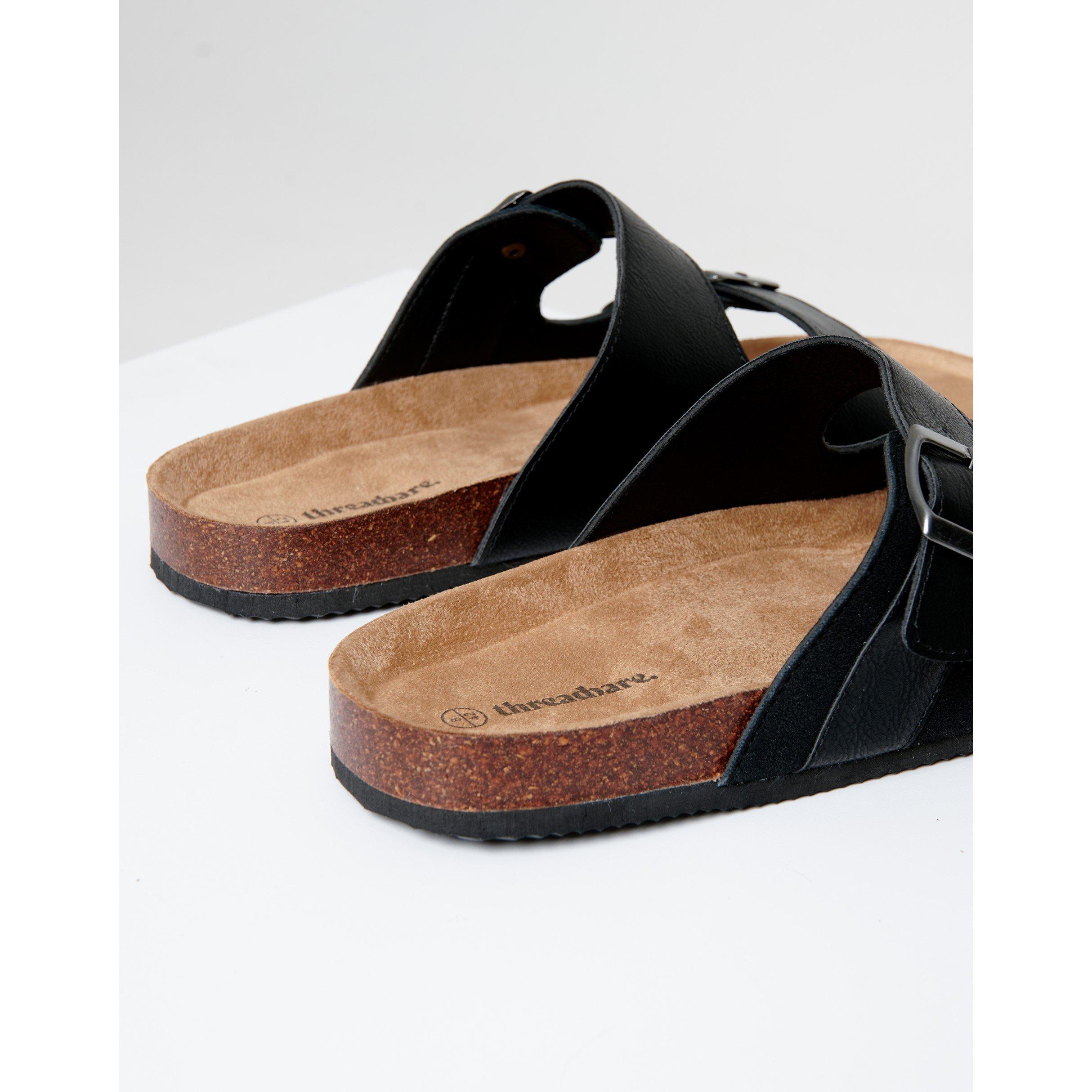 Black - Threadbare - Men's Atticus Flat Sandal - 4