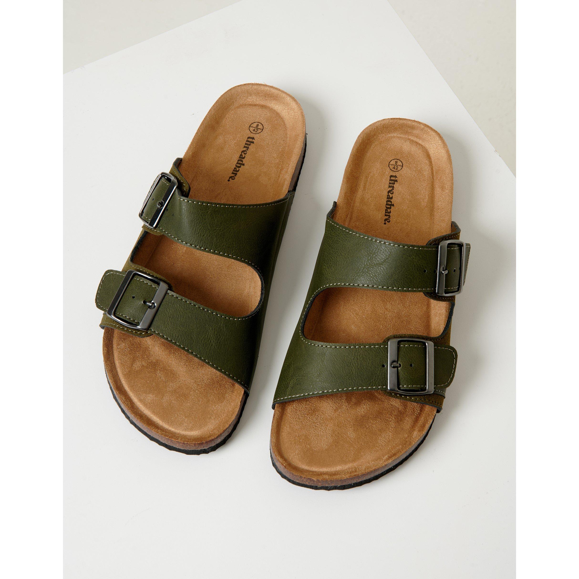 Khaki - Threadbare - Atticus Flat Sandal - 3