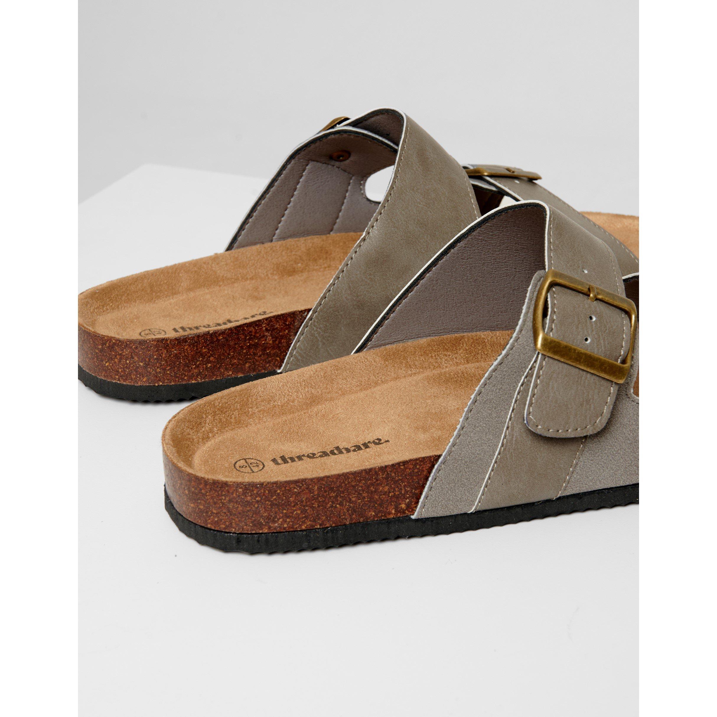 Stone - Threadbare - Men's Atticus Flat Sandal - 4