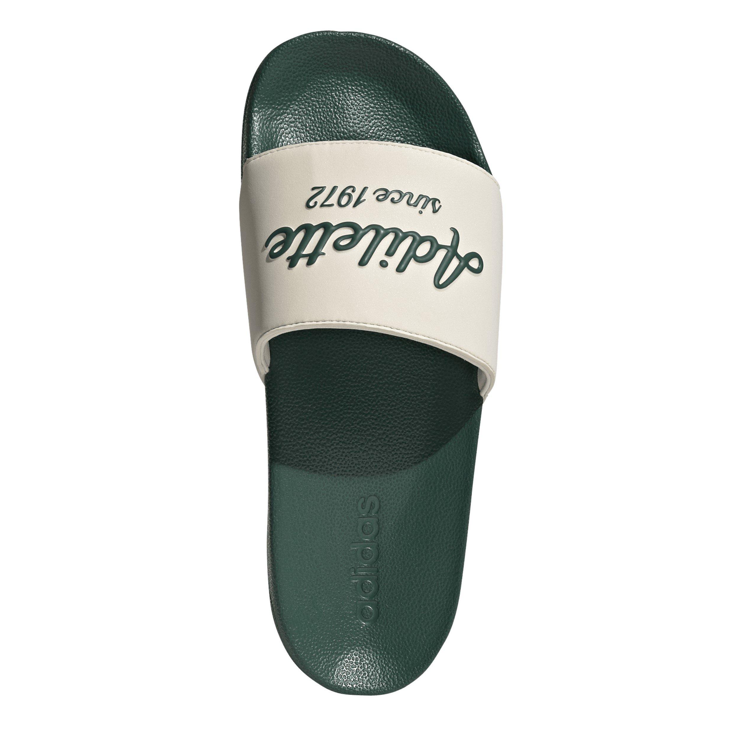 Blanco/Verde - adidas - Adults Adilette Shower Sliders - 5