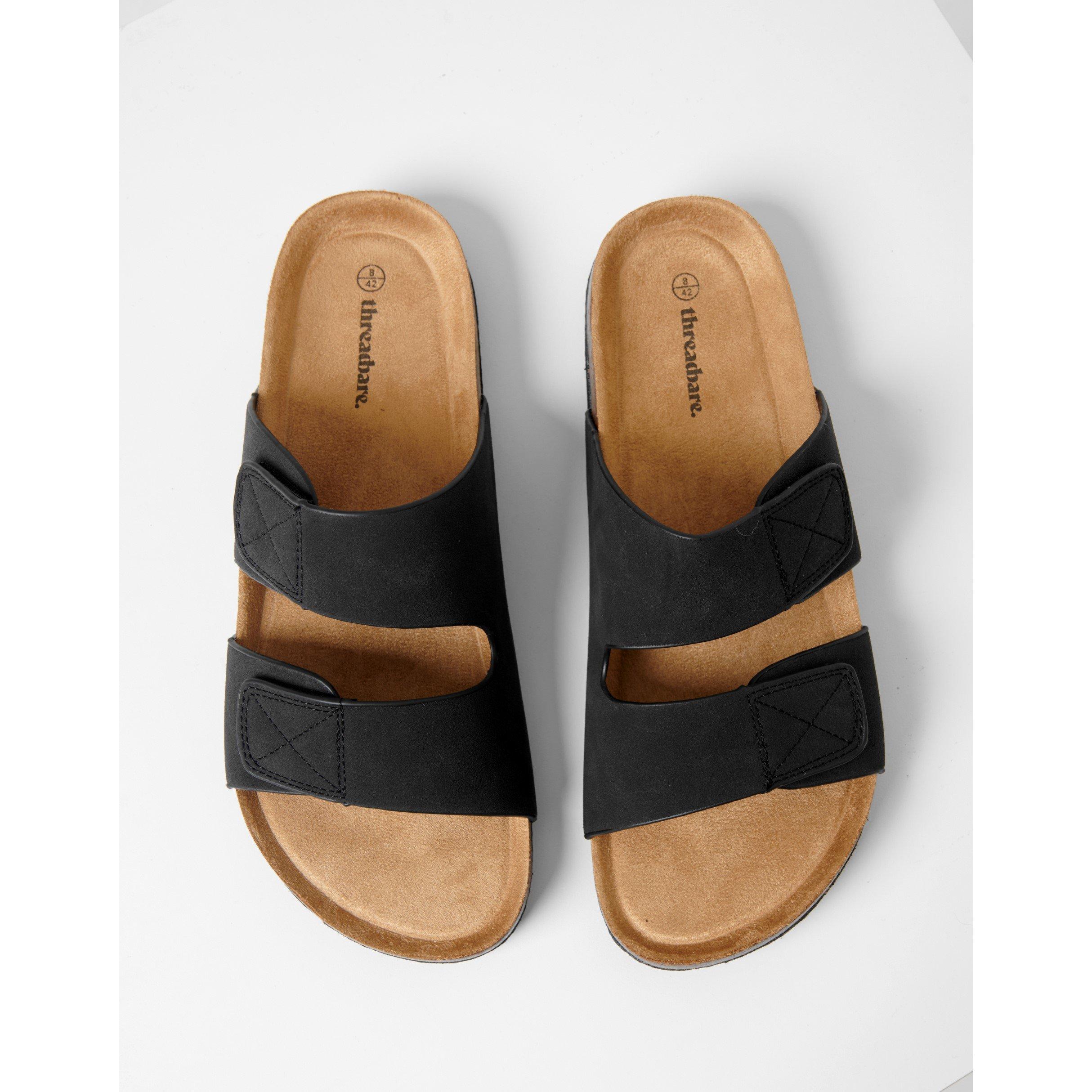 Noir - Threadbare - Men's Artemis Flat Sandal - 1