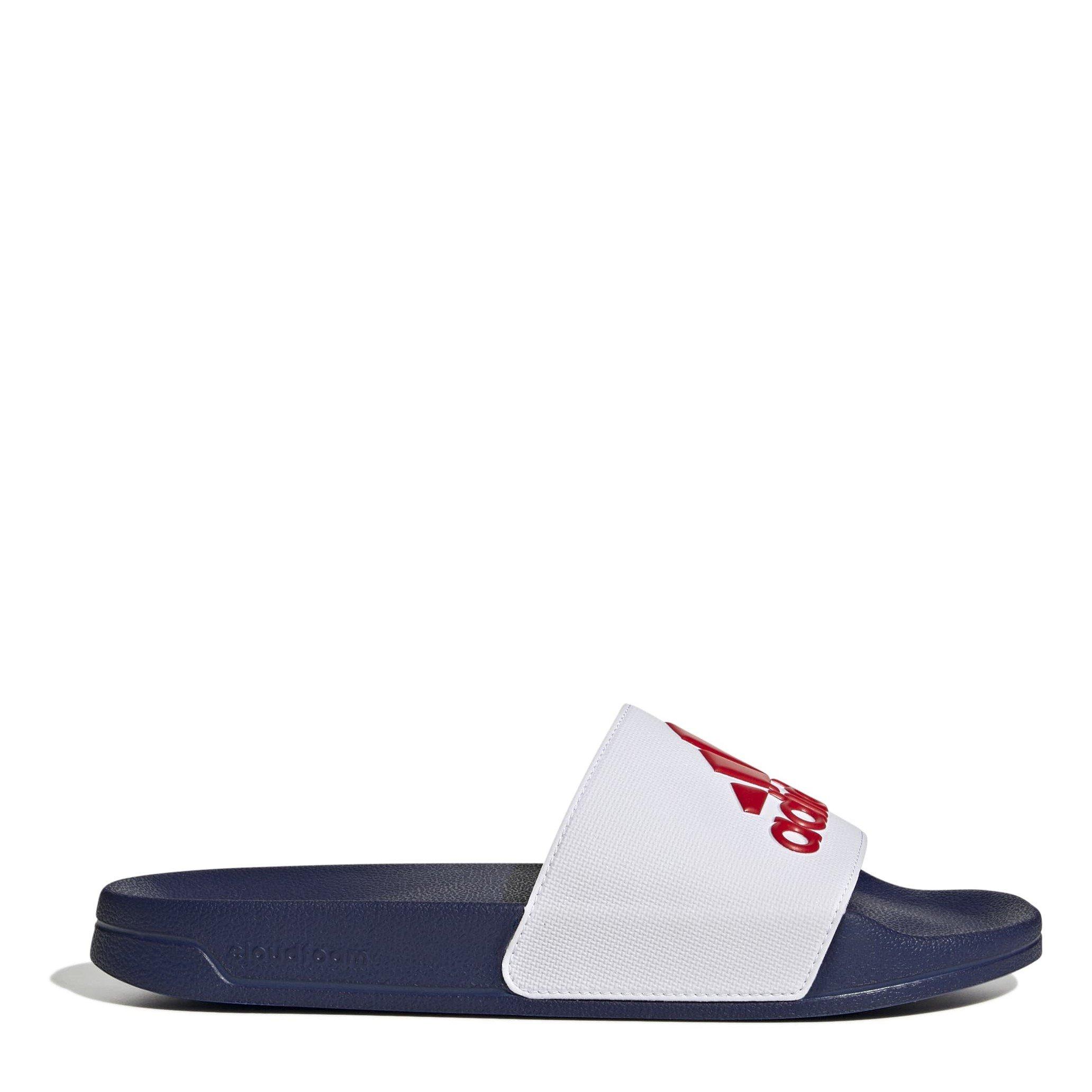 Adidas  Adilette Shower Slides - White/Blue/Red - 7 (40.7)
