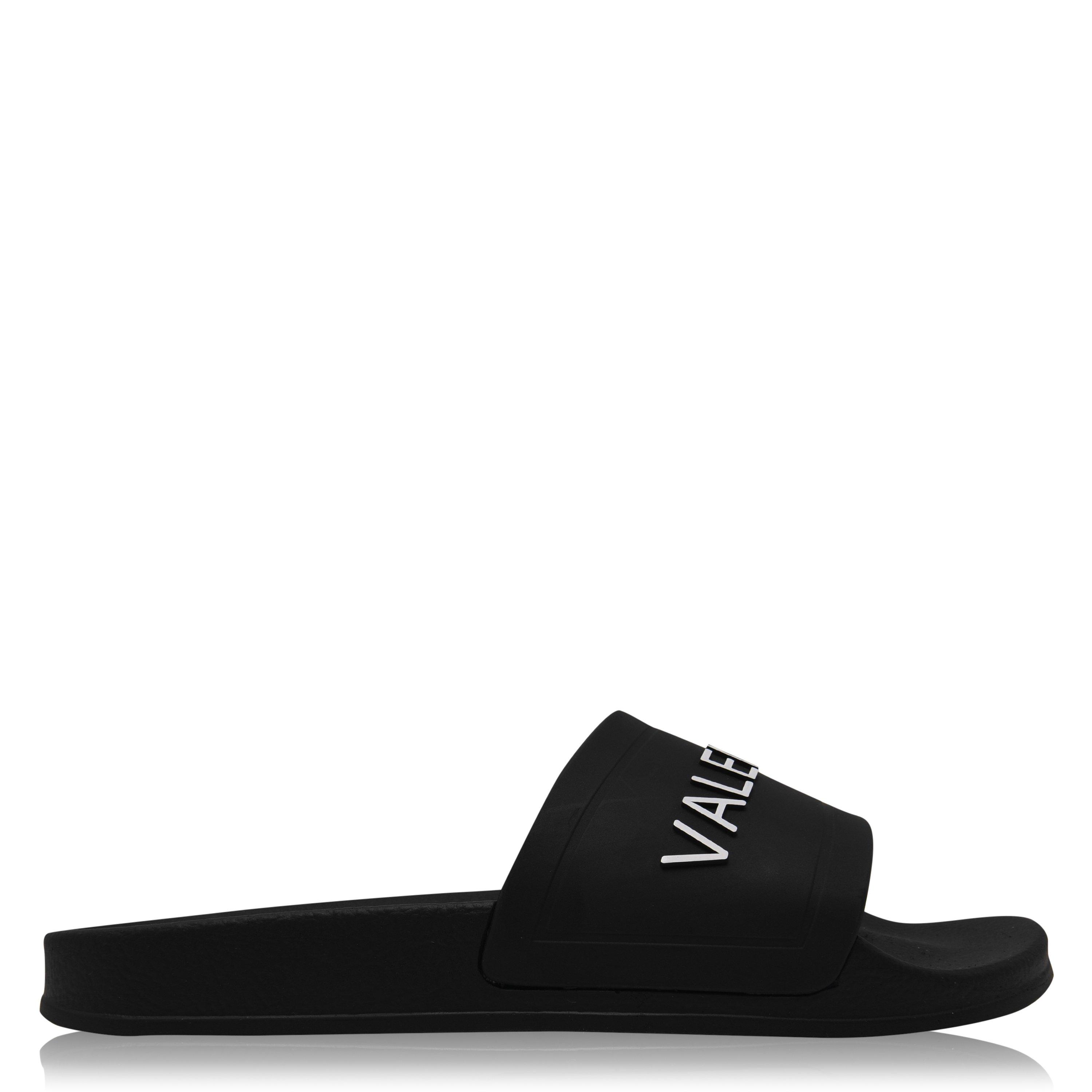 550 Black - Valentino - Logo Rubber Sliders - 2