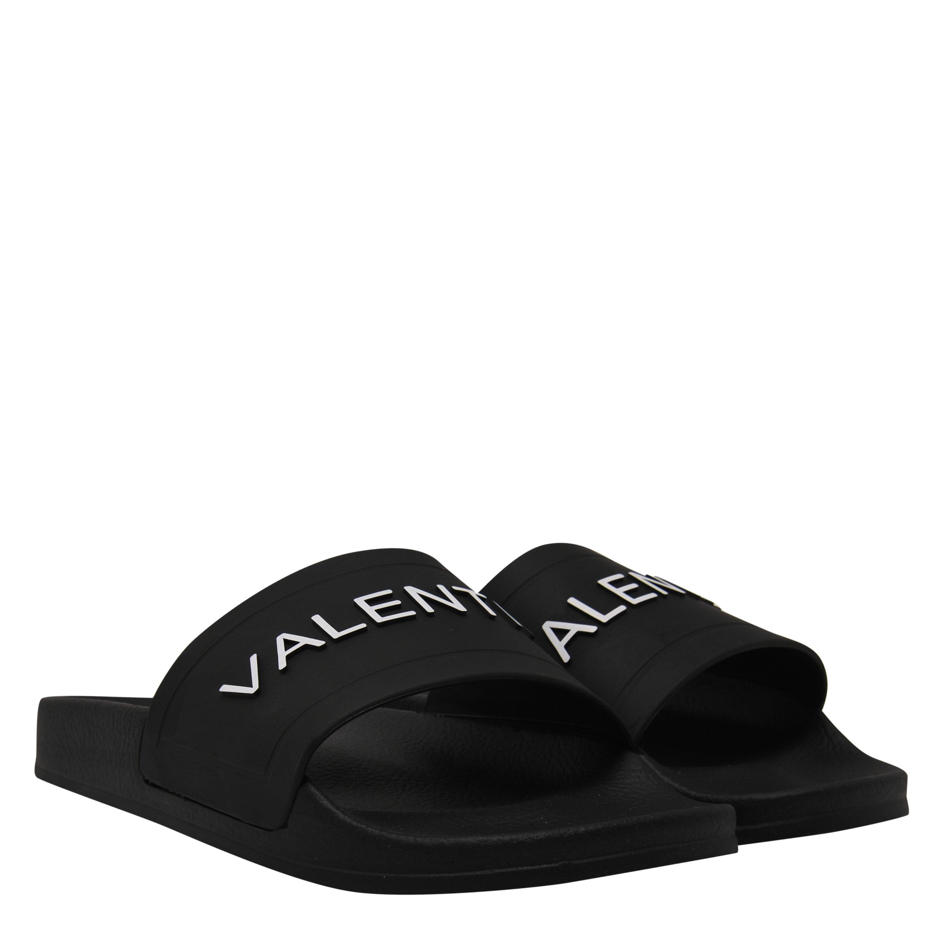 550 Black - Valentino - Logo Rubber Sliders - 4