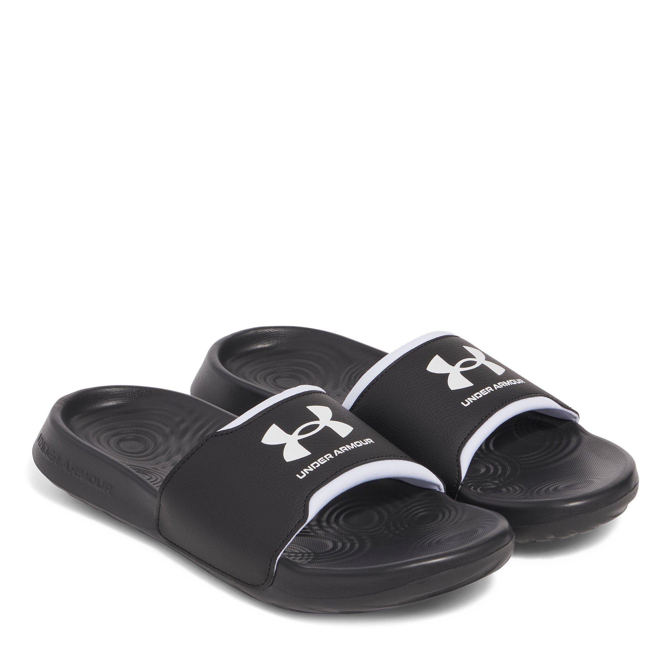 Black/Blk/White - Under Armour - Under Ignite Select Adults Slide Sandals - 5
