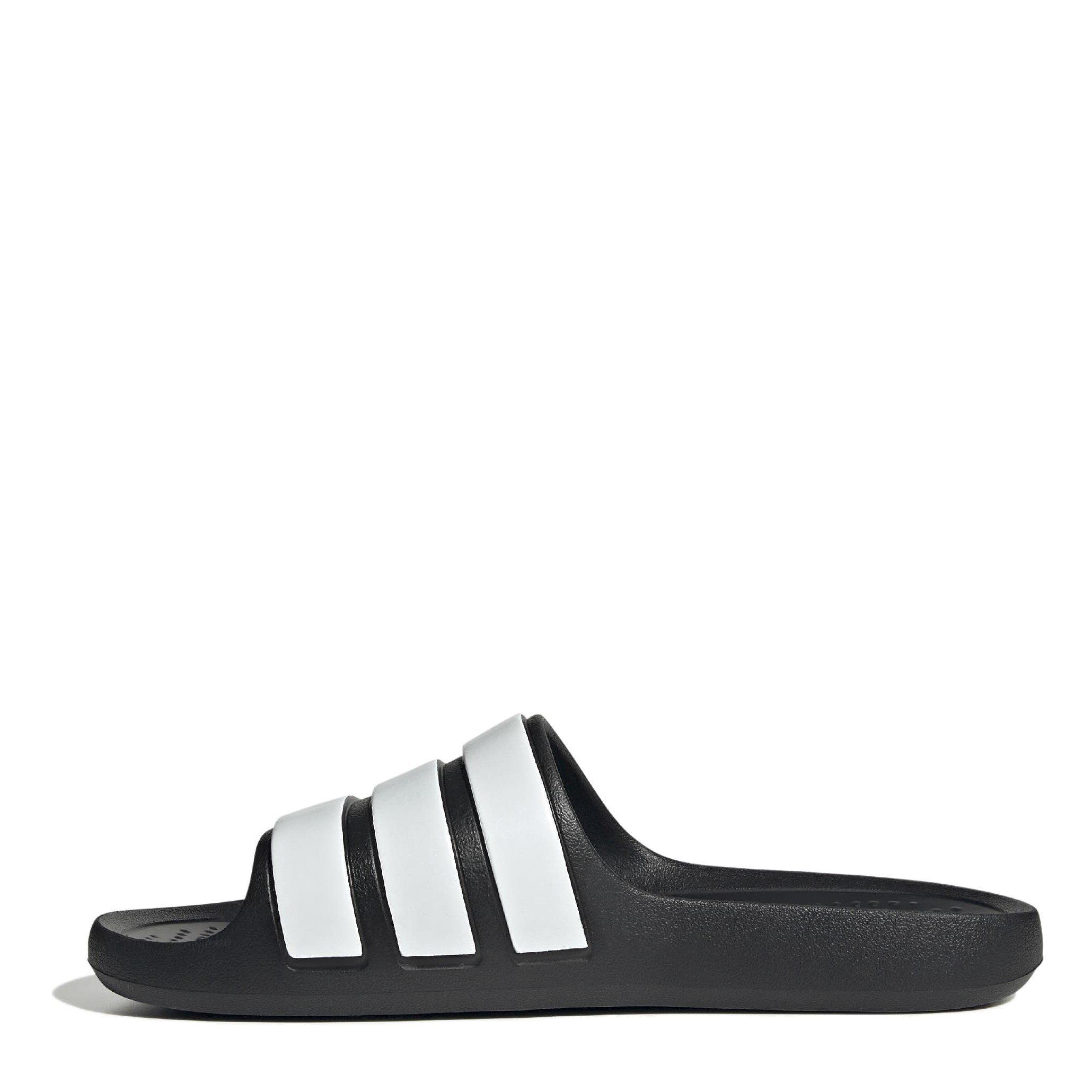 Black/White/Blk - adidas - Adilette Flow Mens Slide Sandals - 2