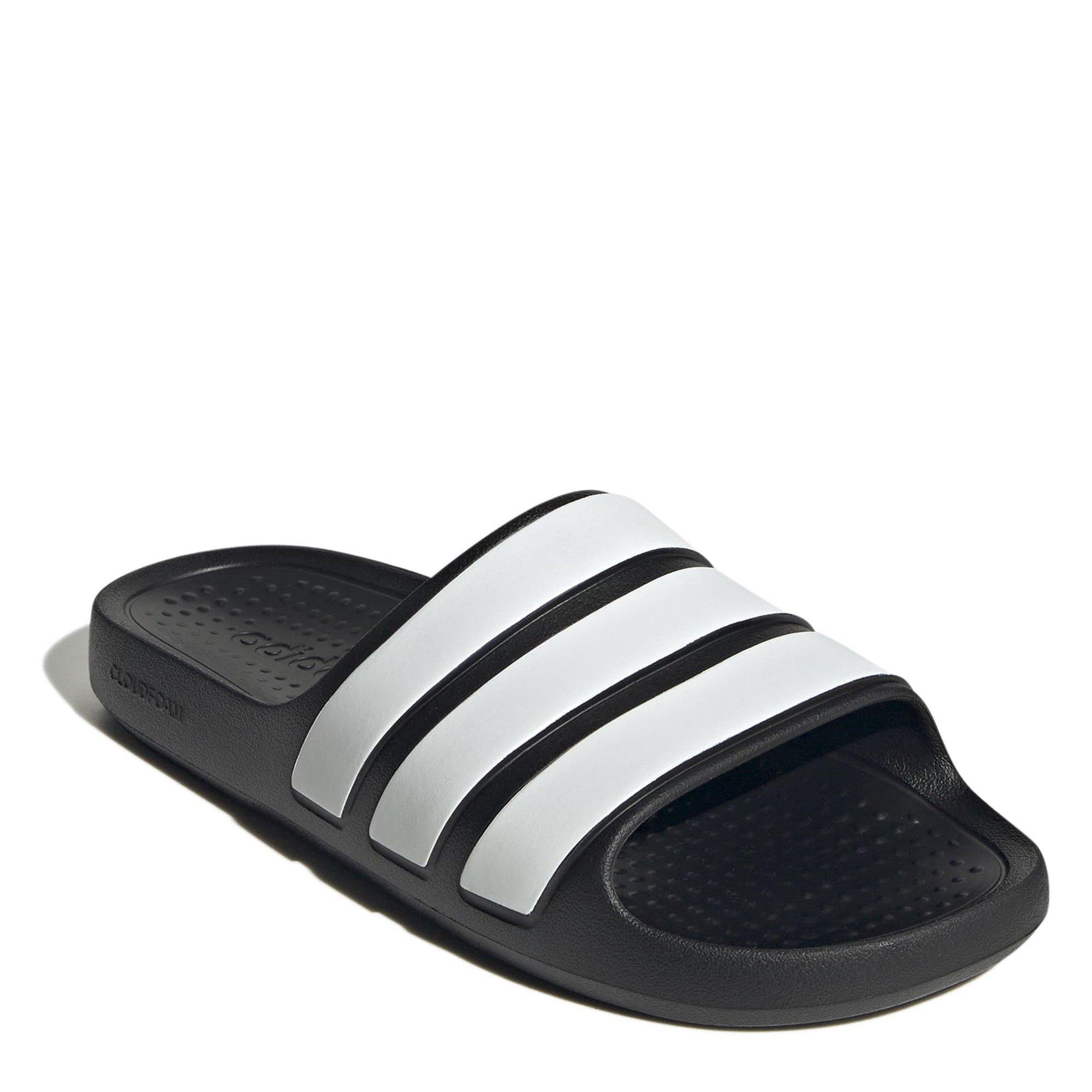 Black/White/Blk - adidas - Adilette Flow Mens Slide Sandals - 4