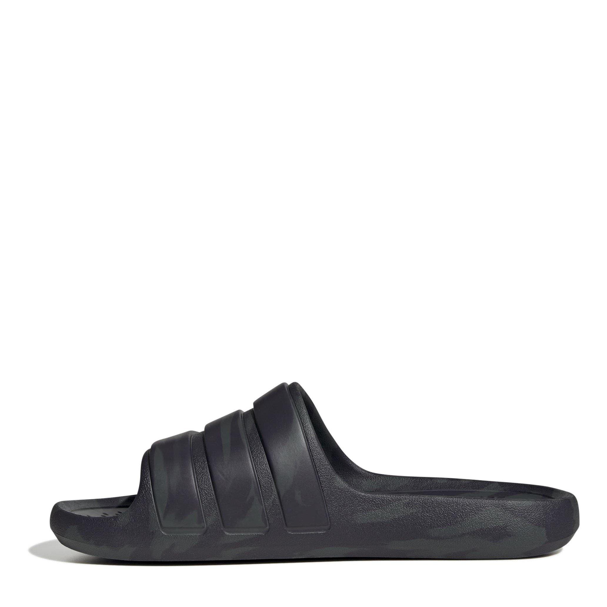 Carbon/Auro Blk - adidas - Adilette Flow Mens Slide Sandals - 2