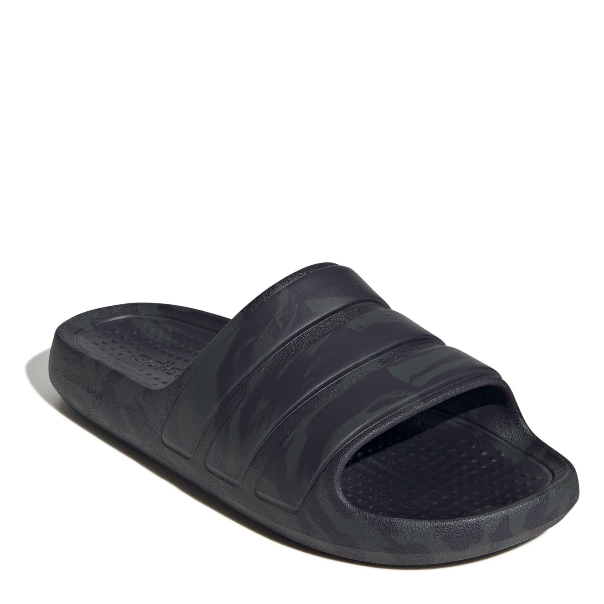 Carbon/Auro Blk - adidas - Adilette Flow Mens Slide Sandals - 3