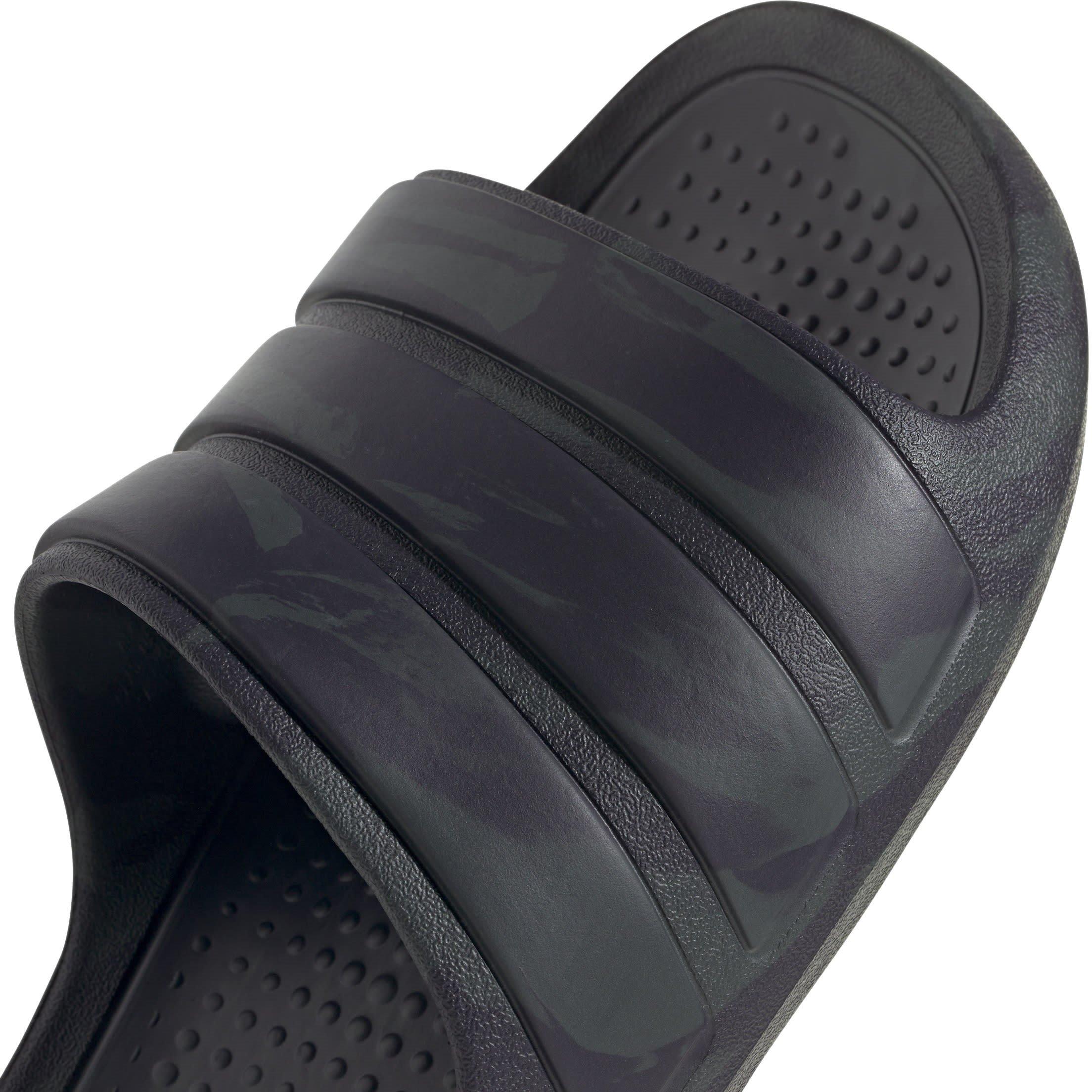 Carbon/Auro Blk - adidas - Adilette Flow Mens Slide Sandals - 7
