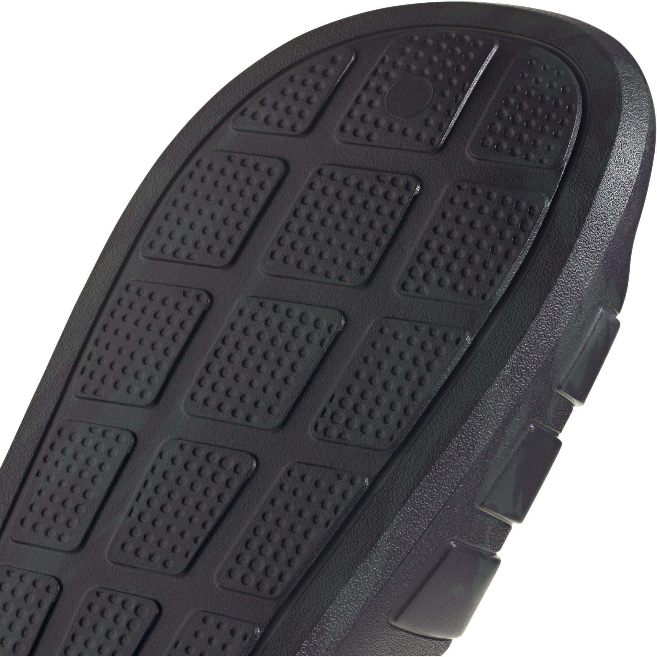 Carbon/Auro Blk - adidas - Adilette Flow Mens Slide Sandals - 8