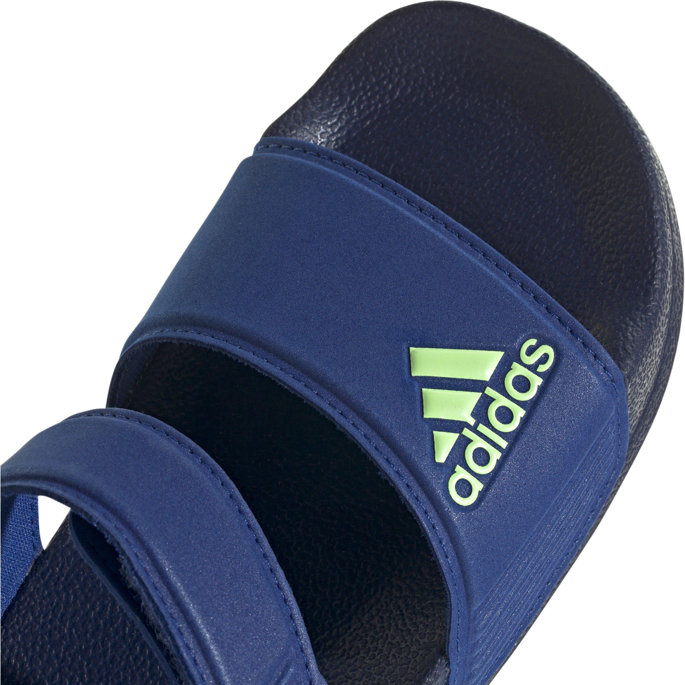 Blue/Grn Spark - adidas - Adilette Sandal K Sliders Unisex Adults - 7