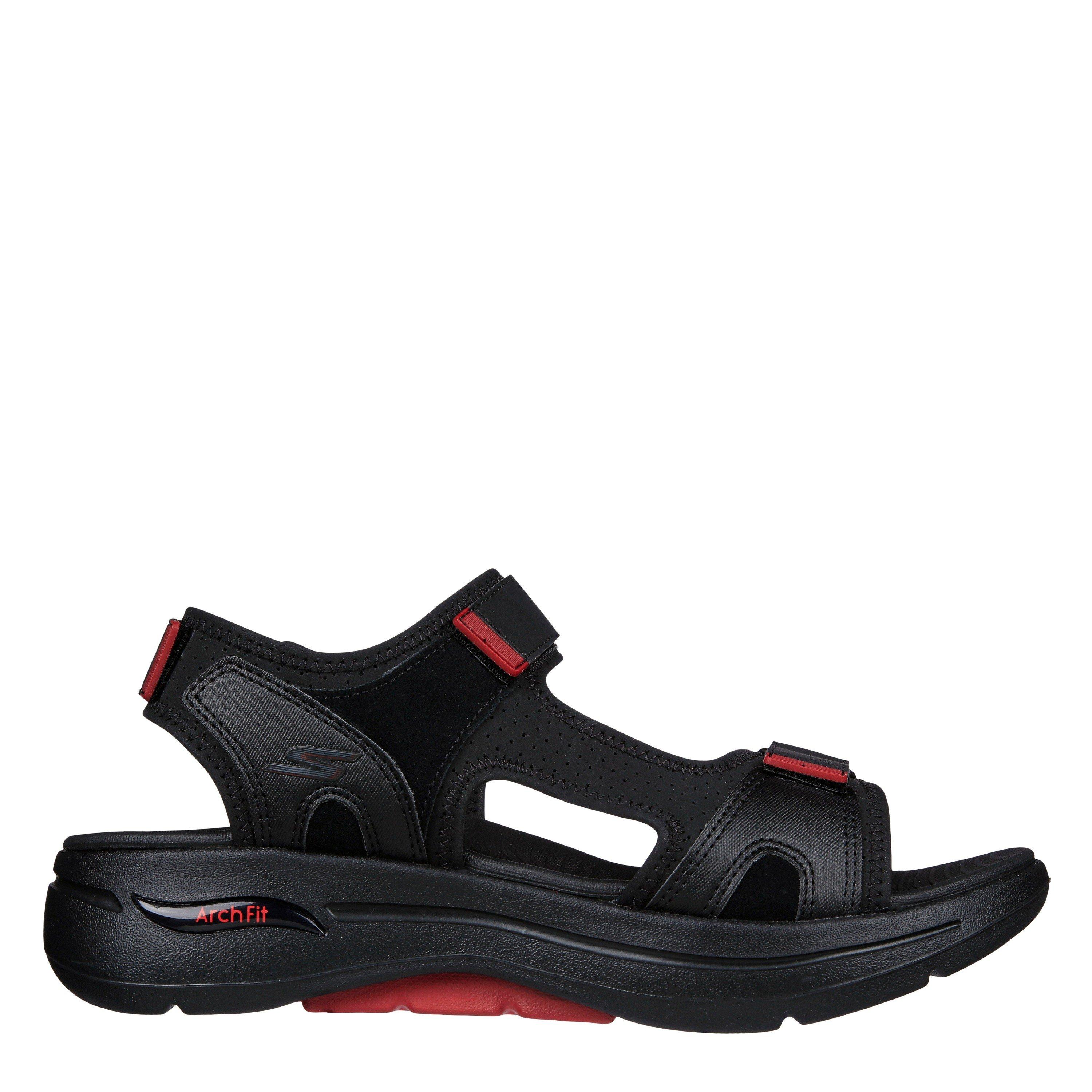 Skechers Men's Flat Sandals - Black/Red - 6 (39.5)