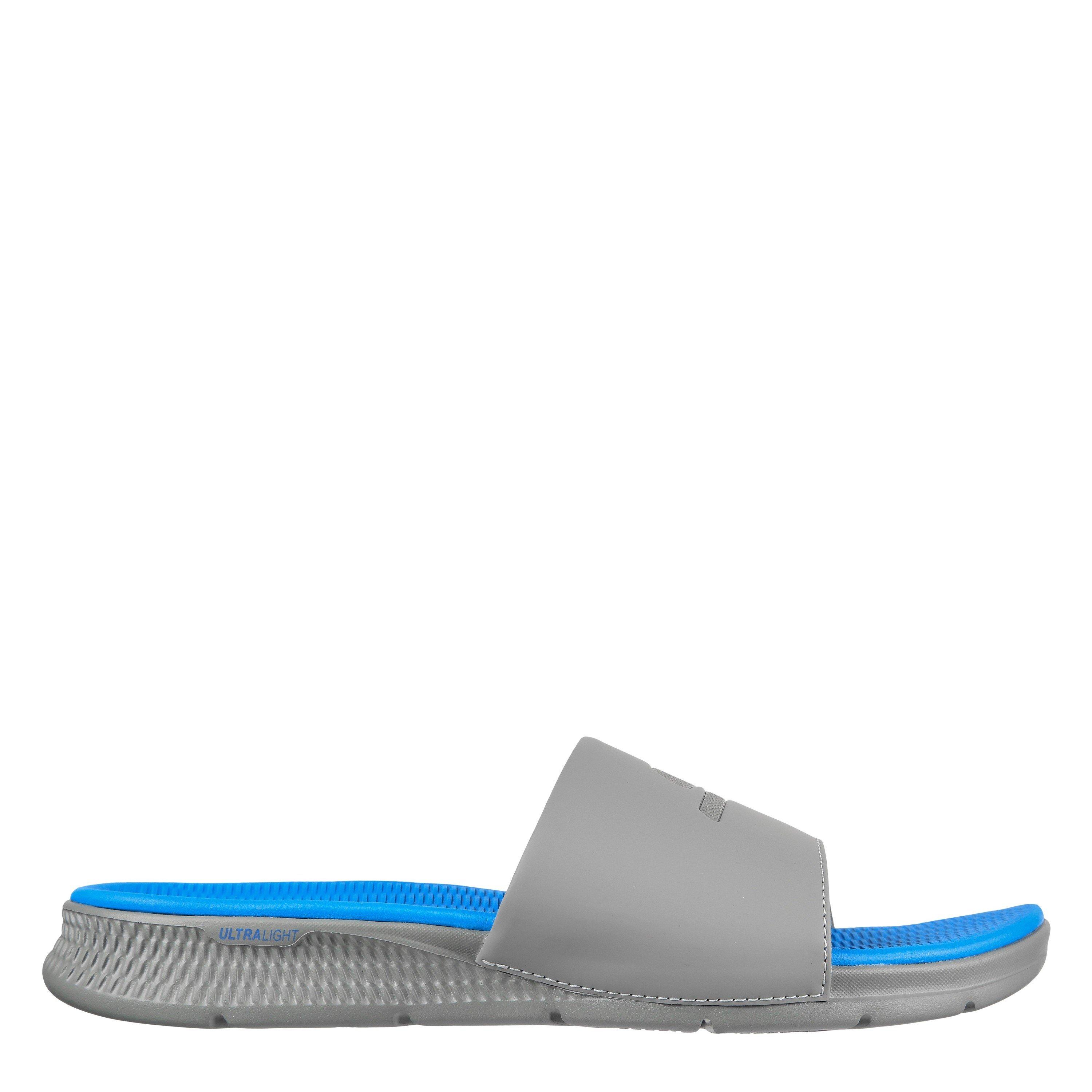 Skechers Men's Flat Sandals - Charcoal/Blue - 6 (39.5)