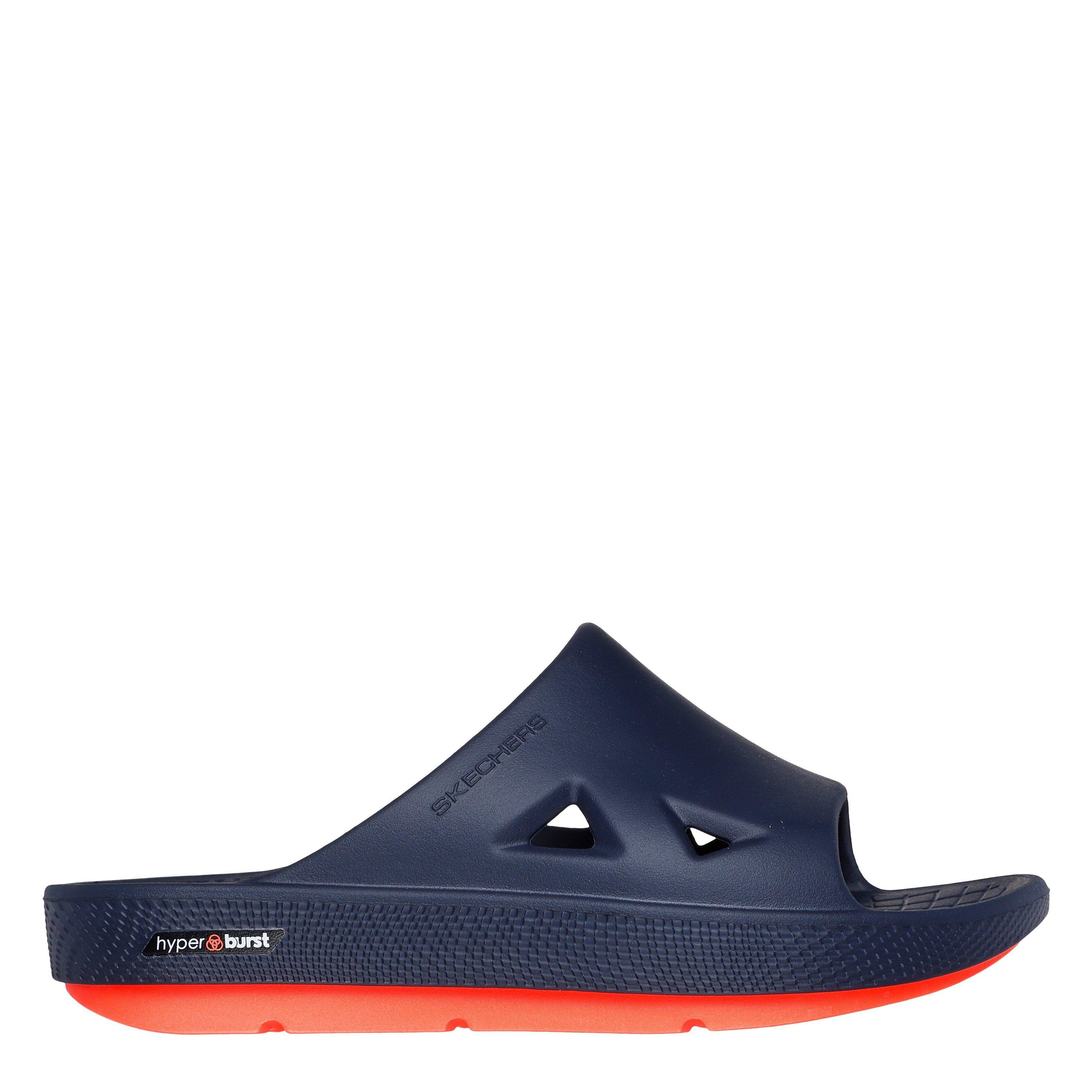 Skechers Men's Dual Density Premium Arch Fit Hyper Sliders - Navy/Coral - 6 (39.5)
